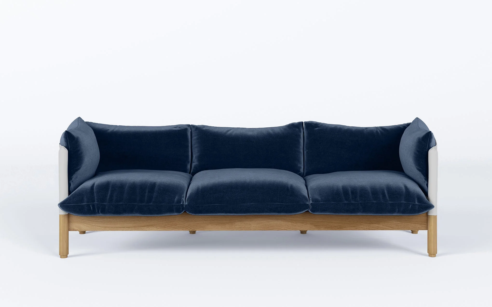 Tepee three seat sofa - oak, white sling - Image 62
