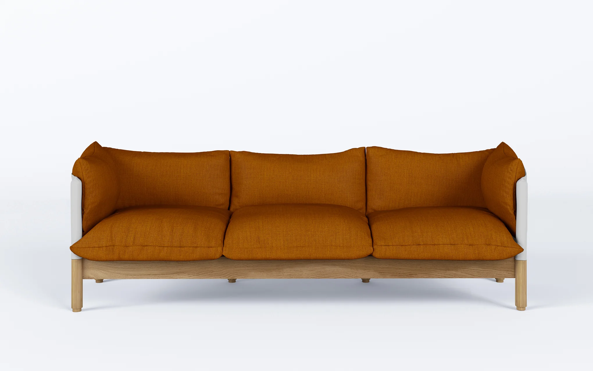 Tepee three seat sofa - oak, white sling - Image 7