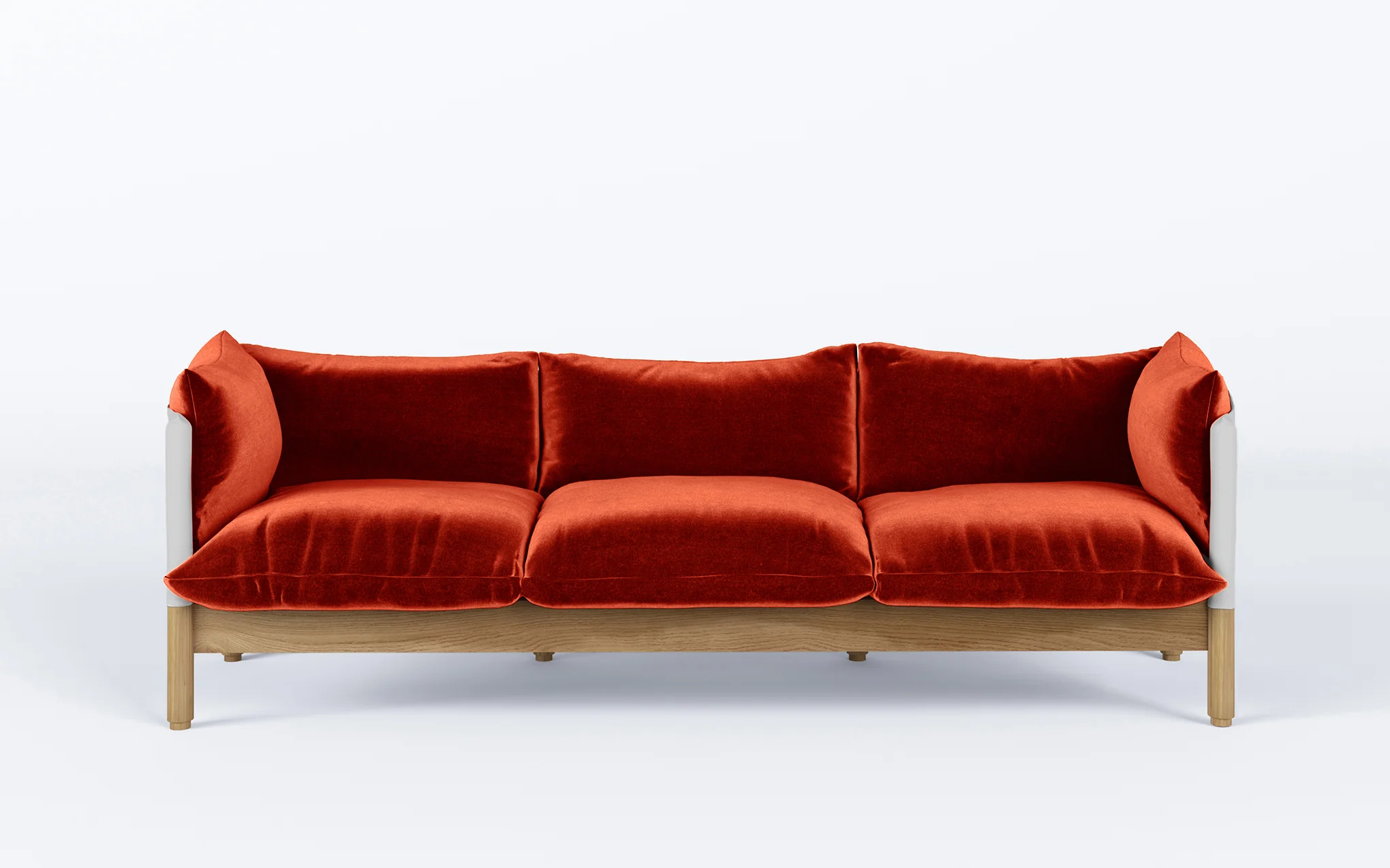Tepee three seat sofa - oak, white sling - Image 8