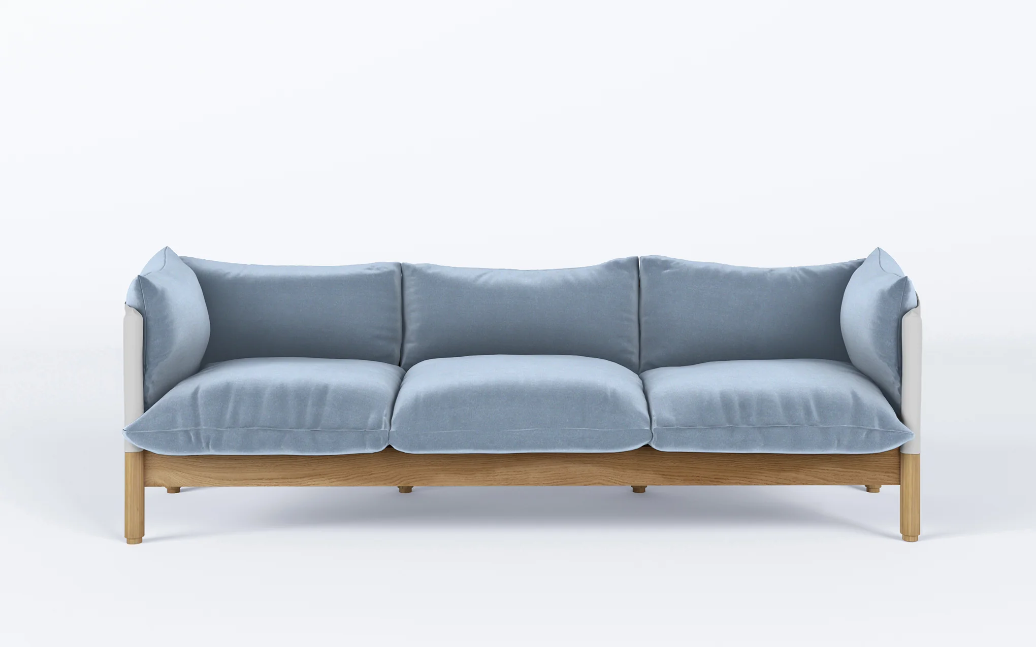 Tepee three seat sofa - oak, white sling - Image 9