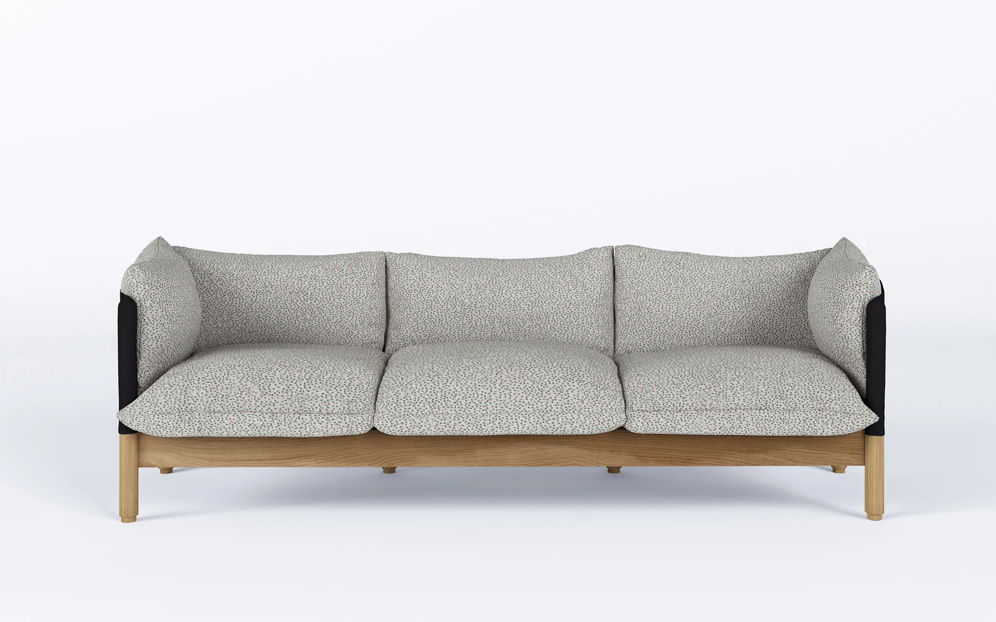 Tepee three seat sofa - oak, black sling