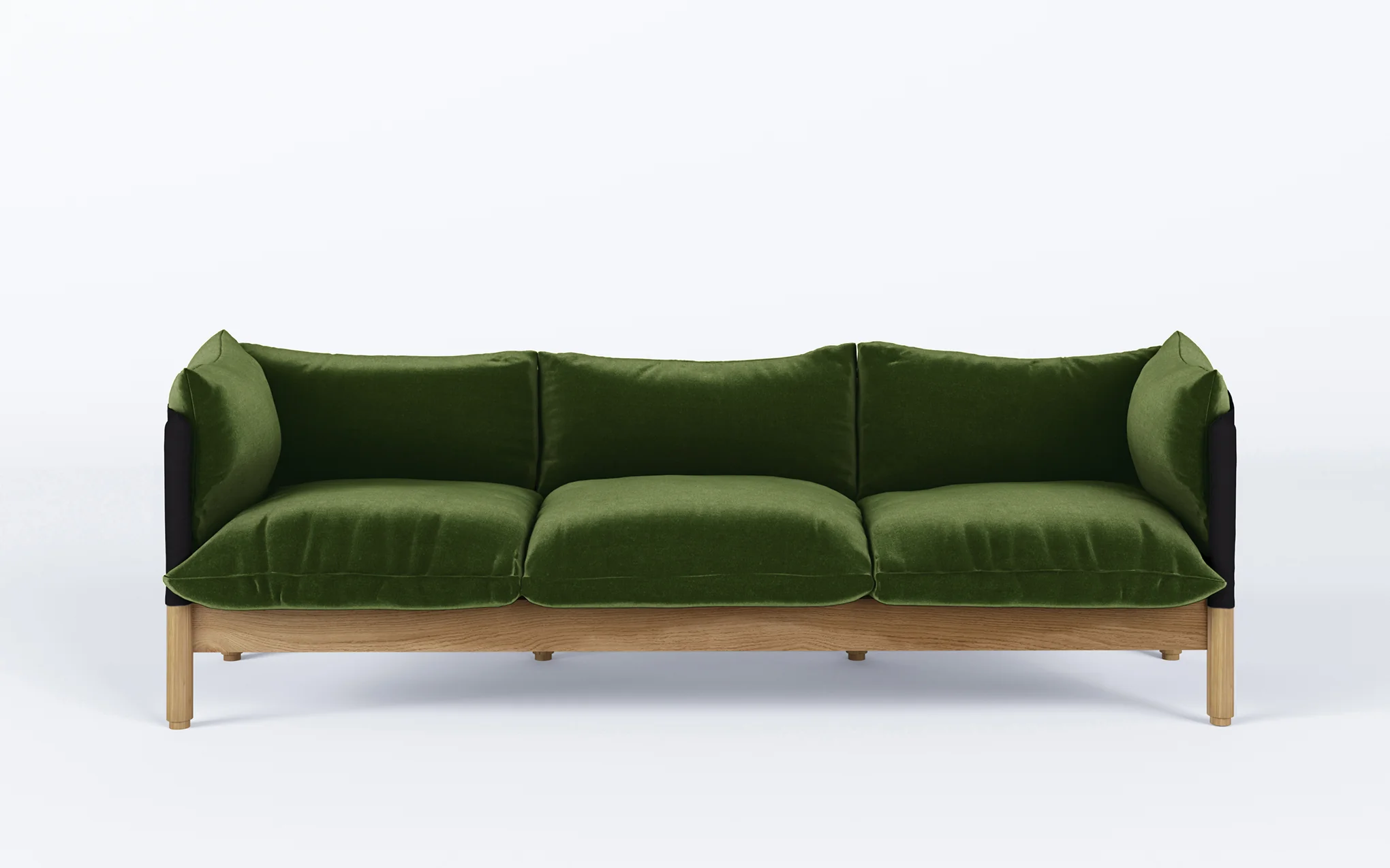 Tepee three seat sofa - oak, black sling - Image 10