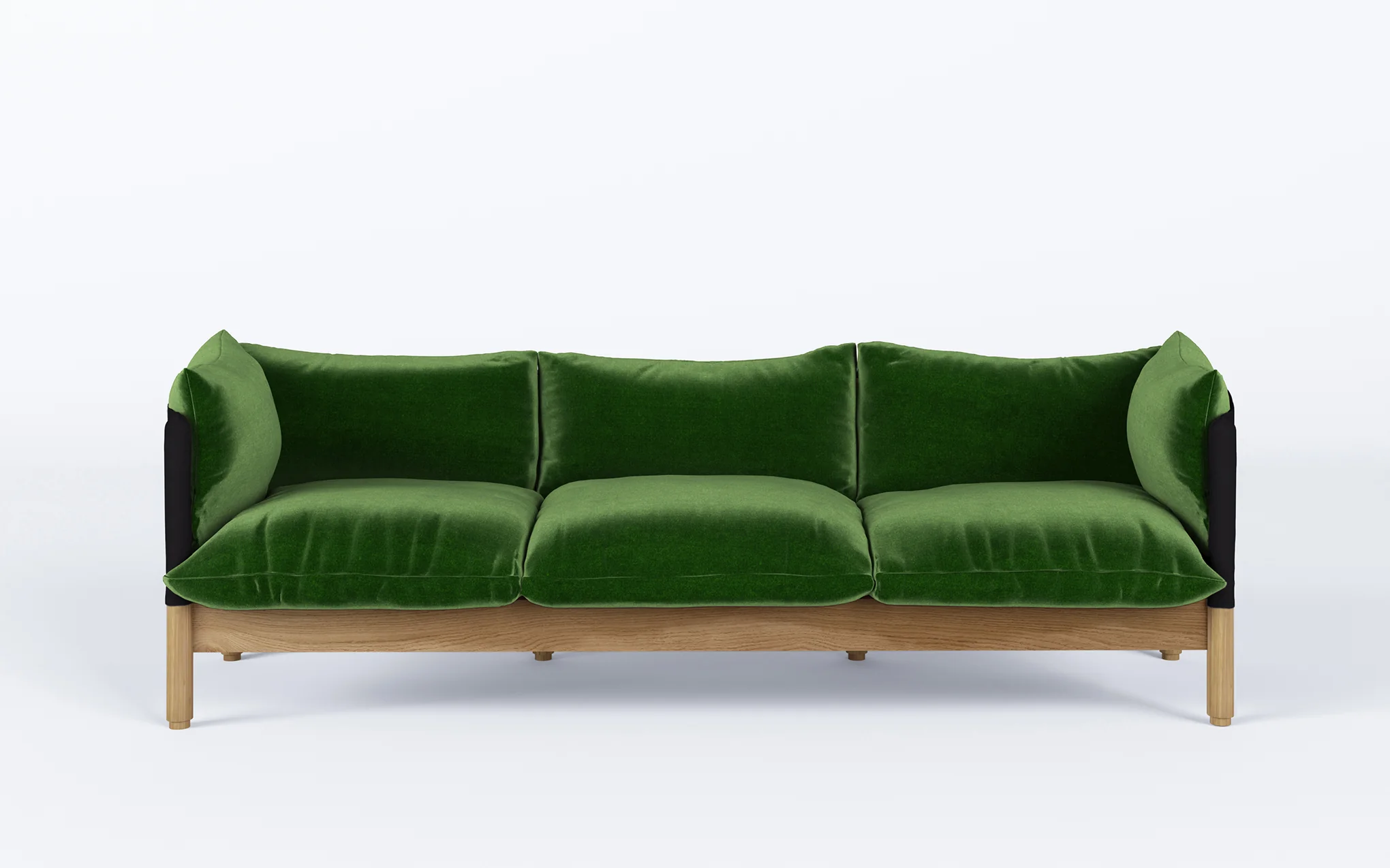 Tepee three seat sofa - oak, black sling - Image 11