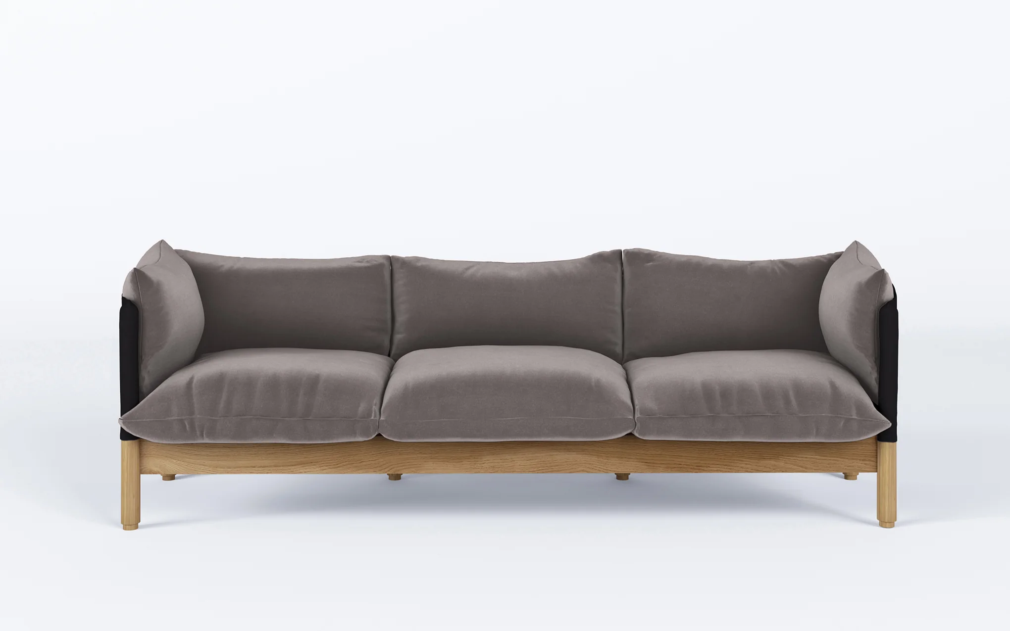 Tepee three seat sofa - oak, black sling - Image 12