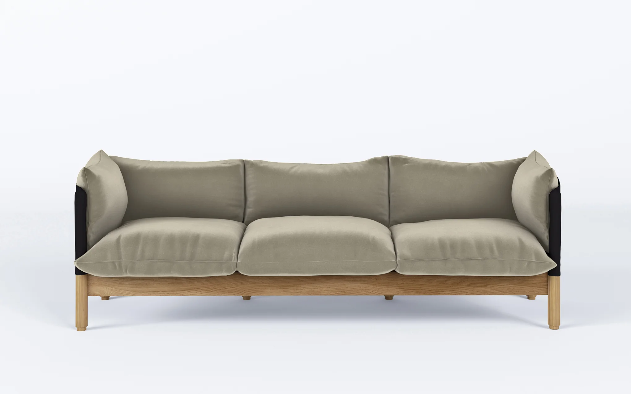 Tepee three seat sofa - oak, black sling - Image 13