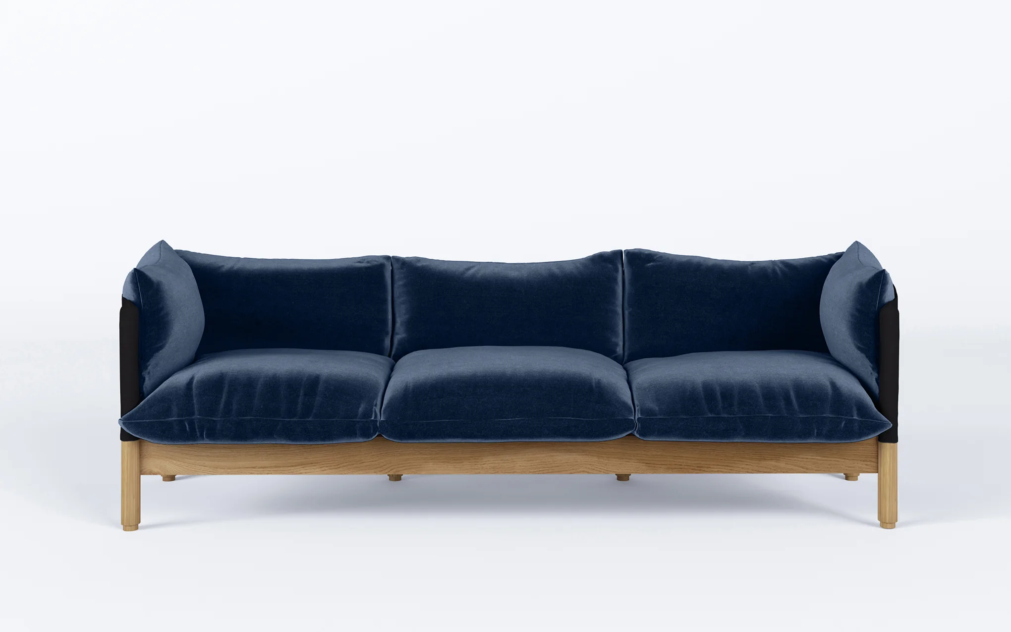 Tepee three seat sofa - oak, black sling - Image 14