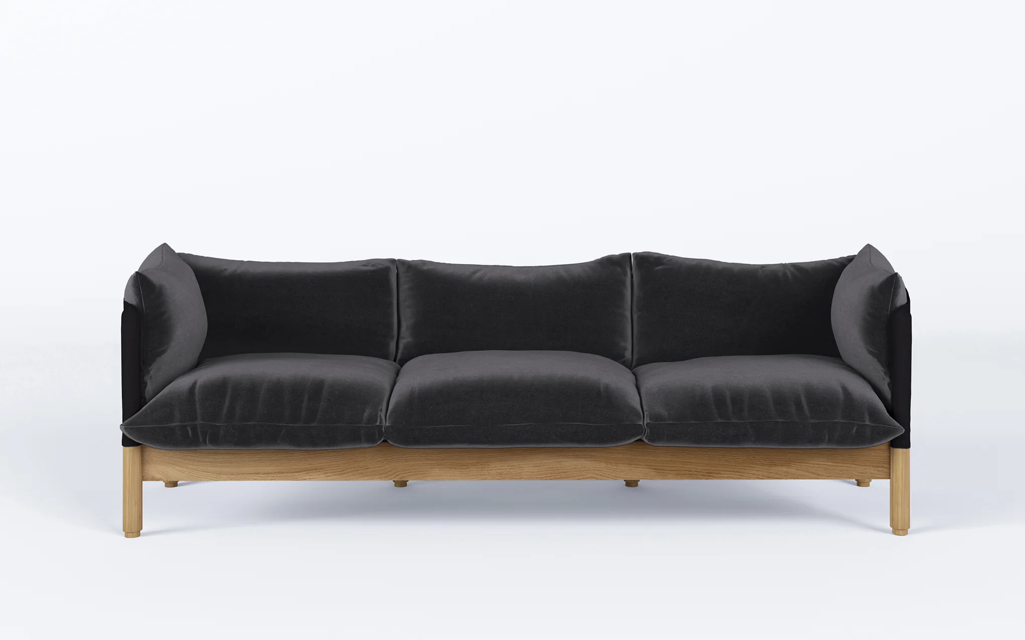 Tepee three seat sofa - oak, black sling - Image 15