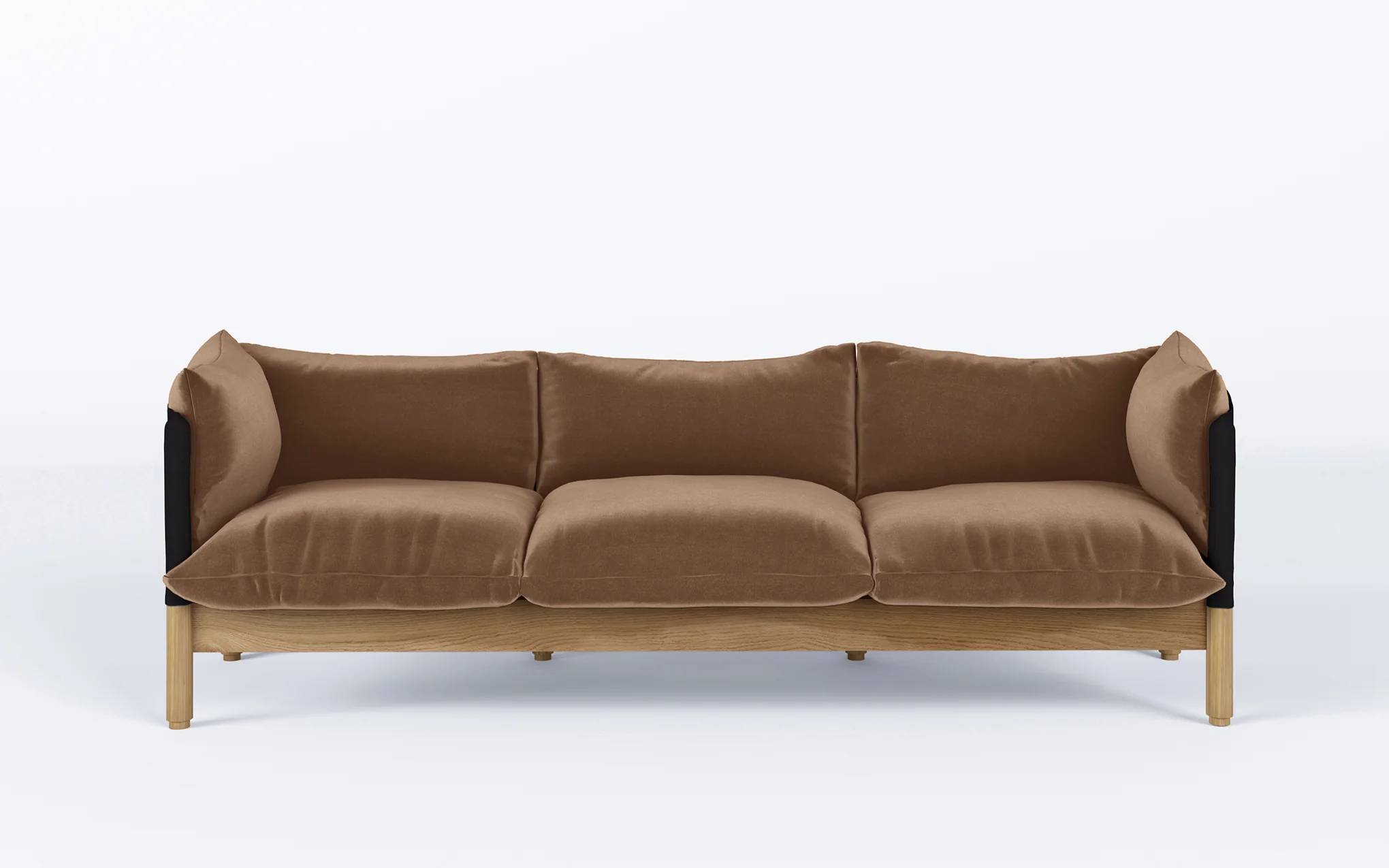 Tepee three seat sofa - oak, black sling - Image 16