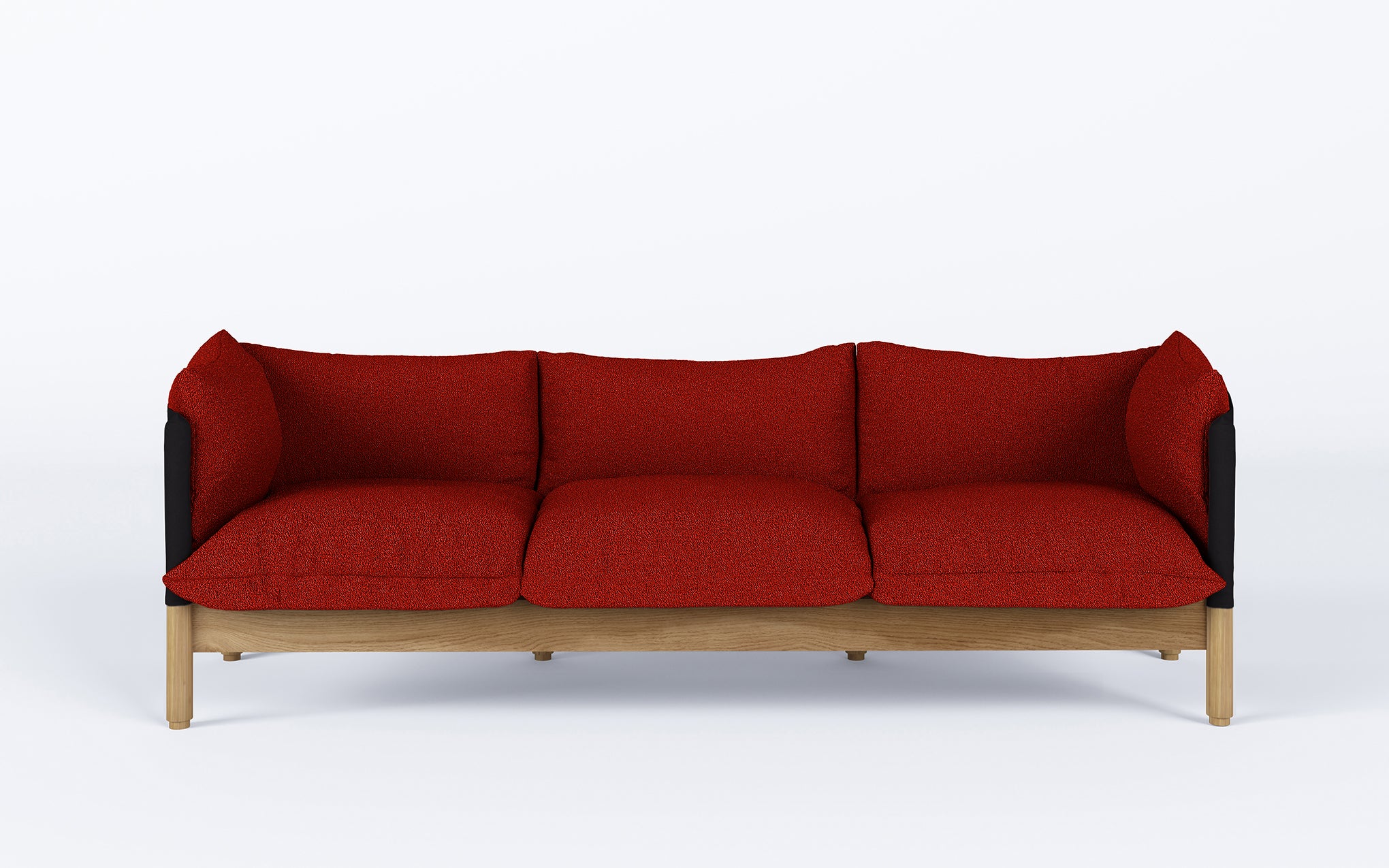Tepee three seat sofa - oak, black sling - Image 17