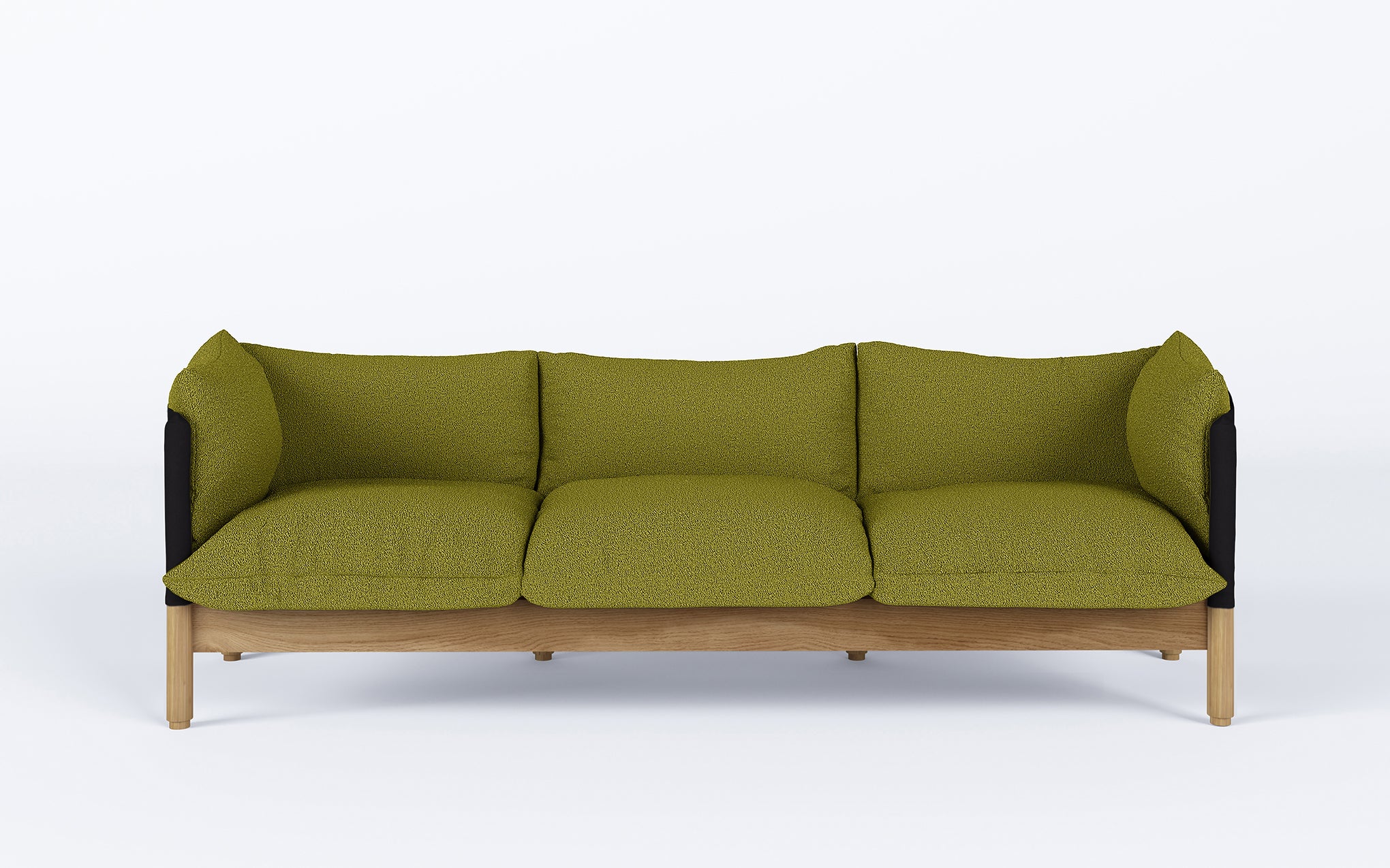 Tepee three seat sofa - oak, black sling - Image 18