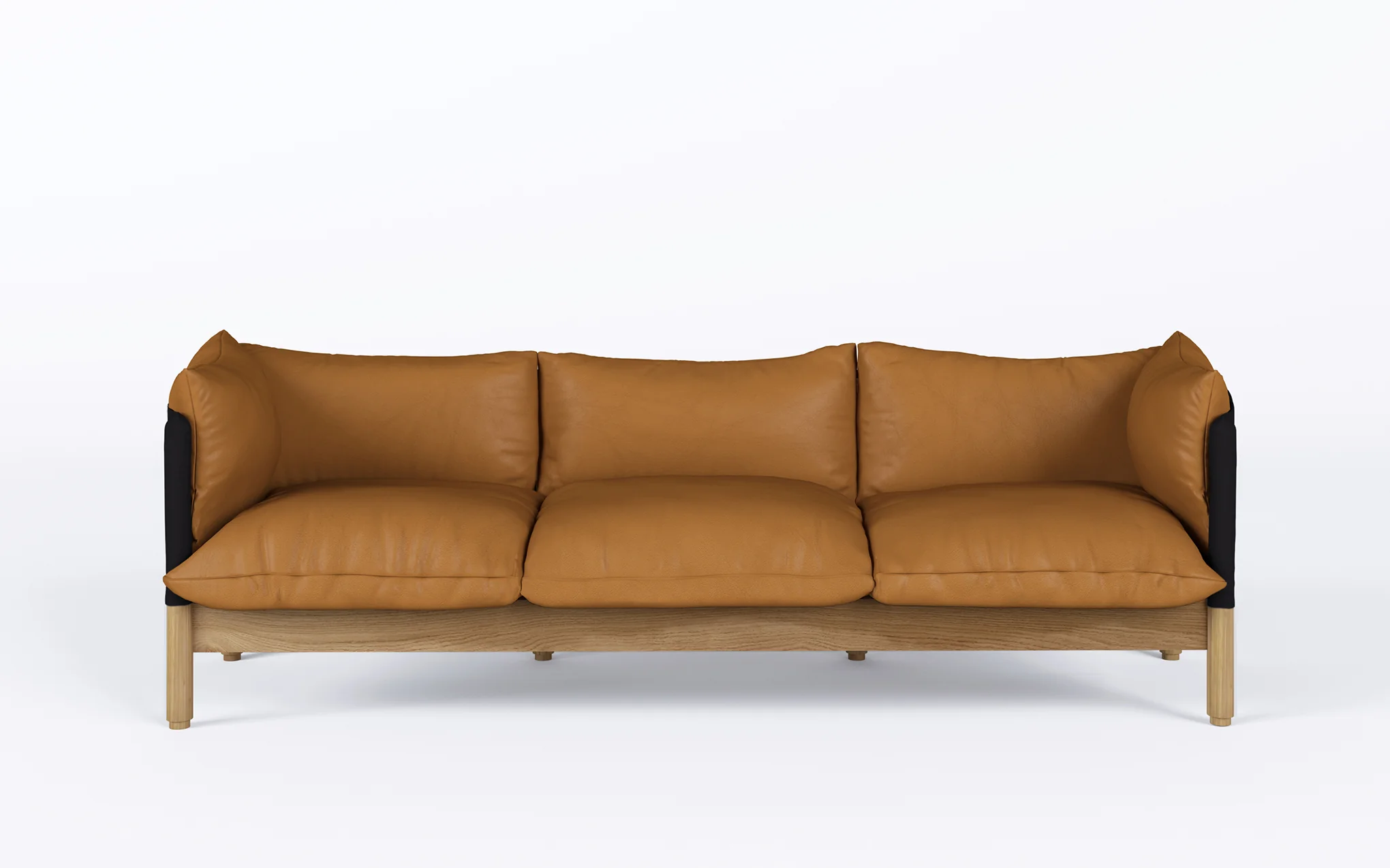 Tepee three seat sofa - oak, black sling - Image 19