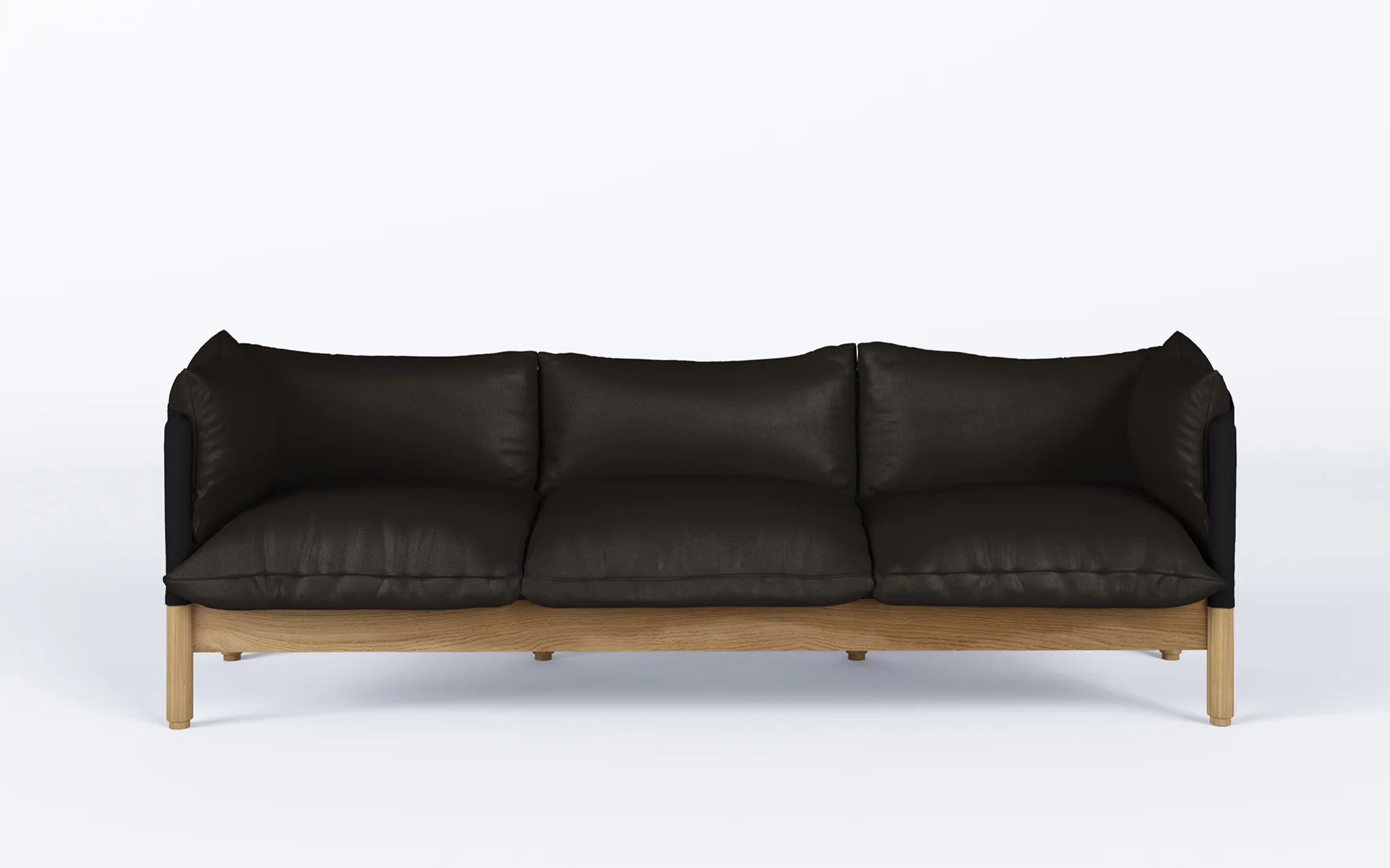 Tepee three seat sofa - oak, black sling - Image 21