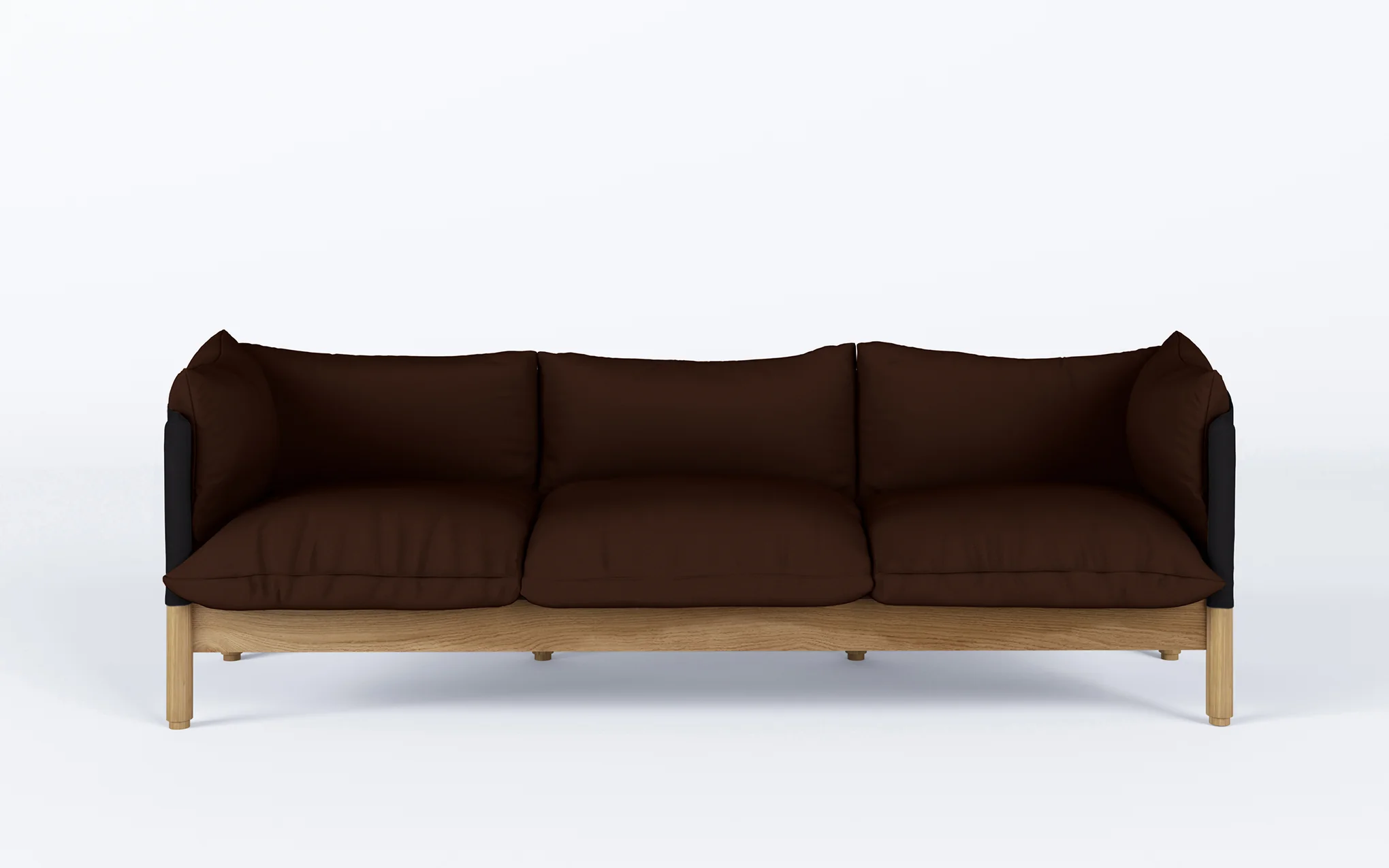 Tepee three seat sofa - oak, black sling - Image 22