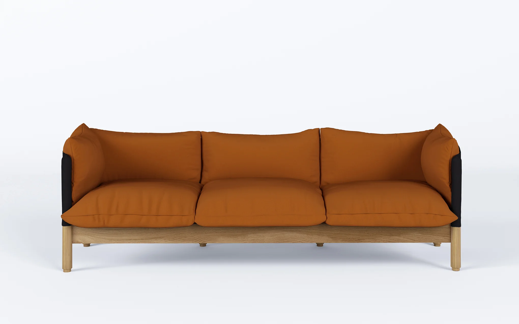 Tepee three seat sofa - oak, black sling - Image 23
