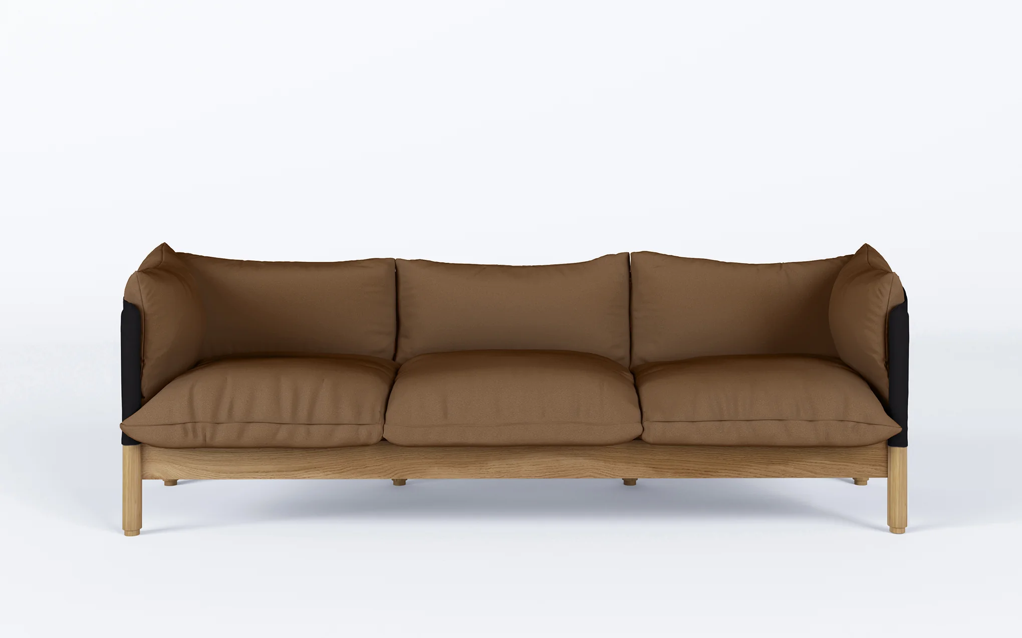 Tepee three seat sofa - oak, black sling - Image 24
