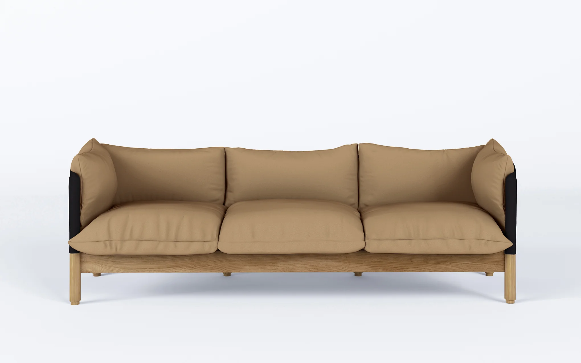 Tepee three seat sofa - oak, black sling - Image 25