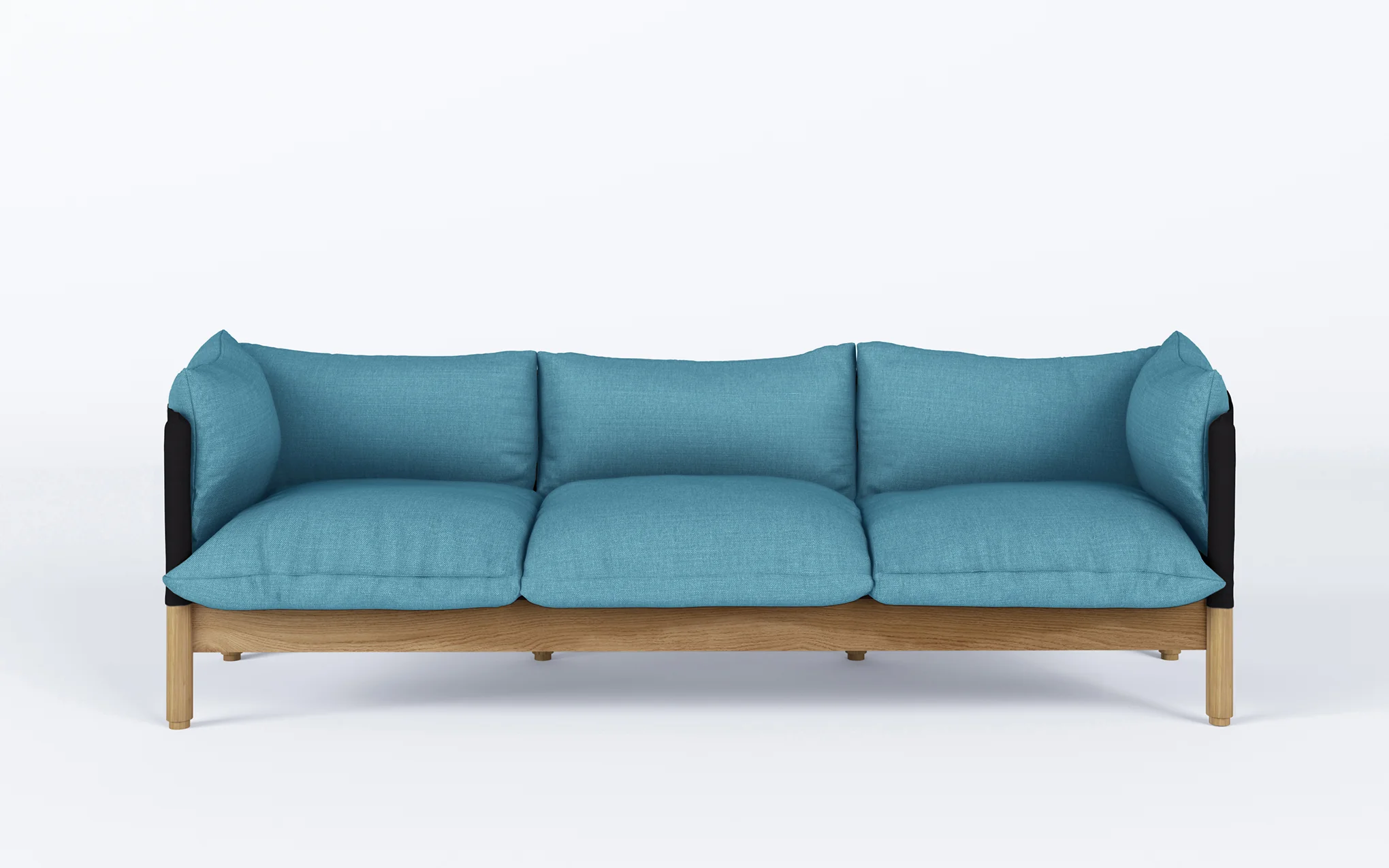 Tepee three seat sofa - oak, black sling - Image 26