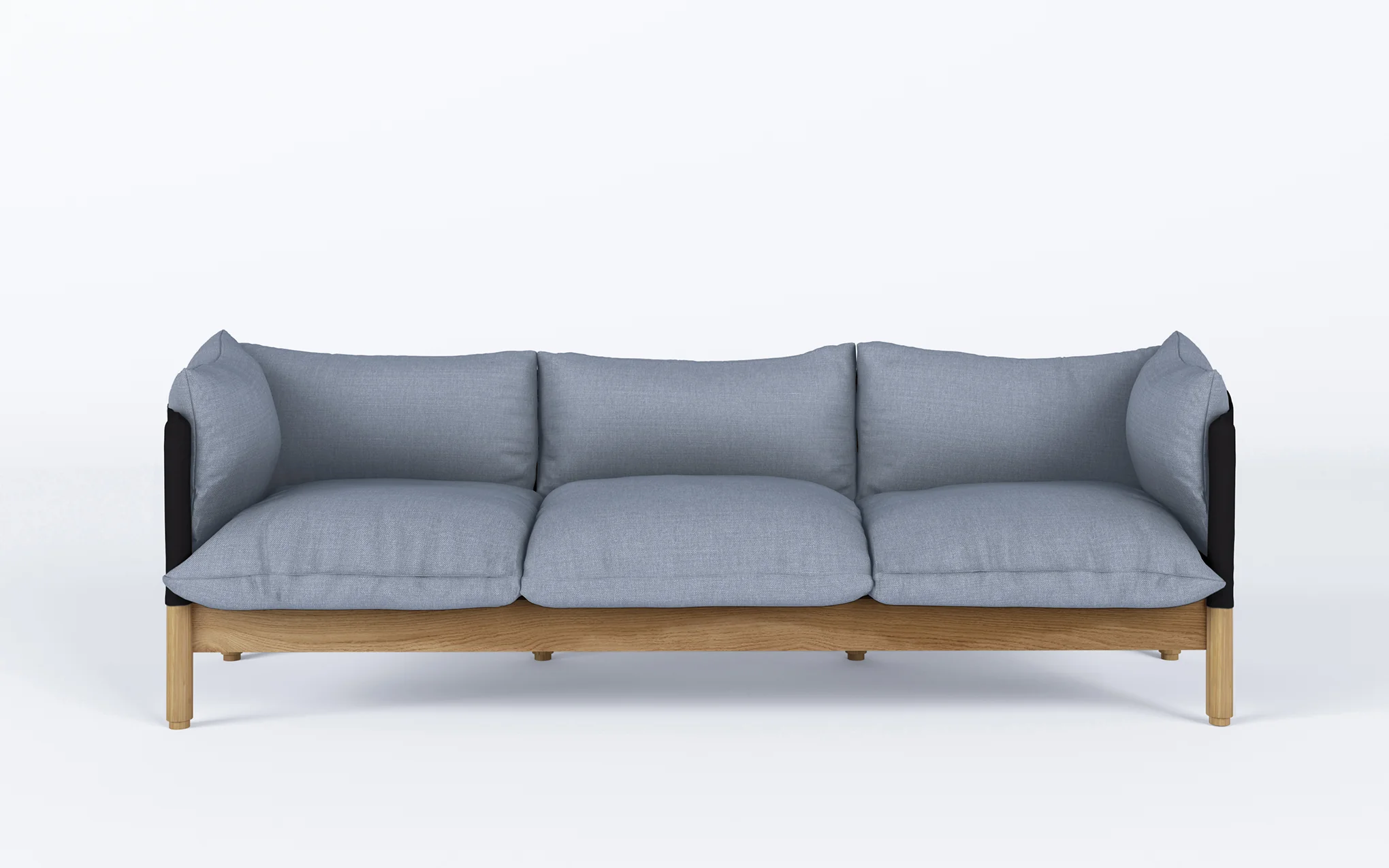 Tepee three seat sofa - oak, black sling - Image 27