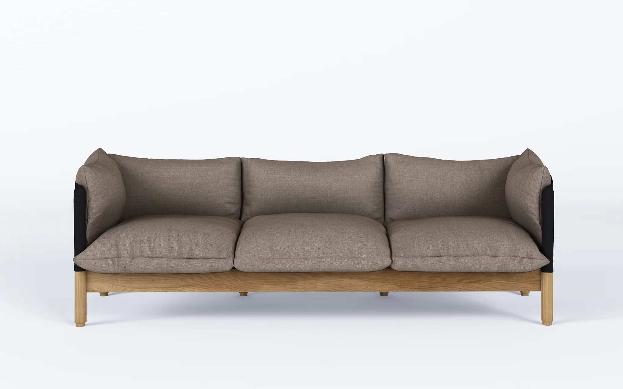 Tepee three seat sofa - oak, black sling - Image 28