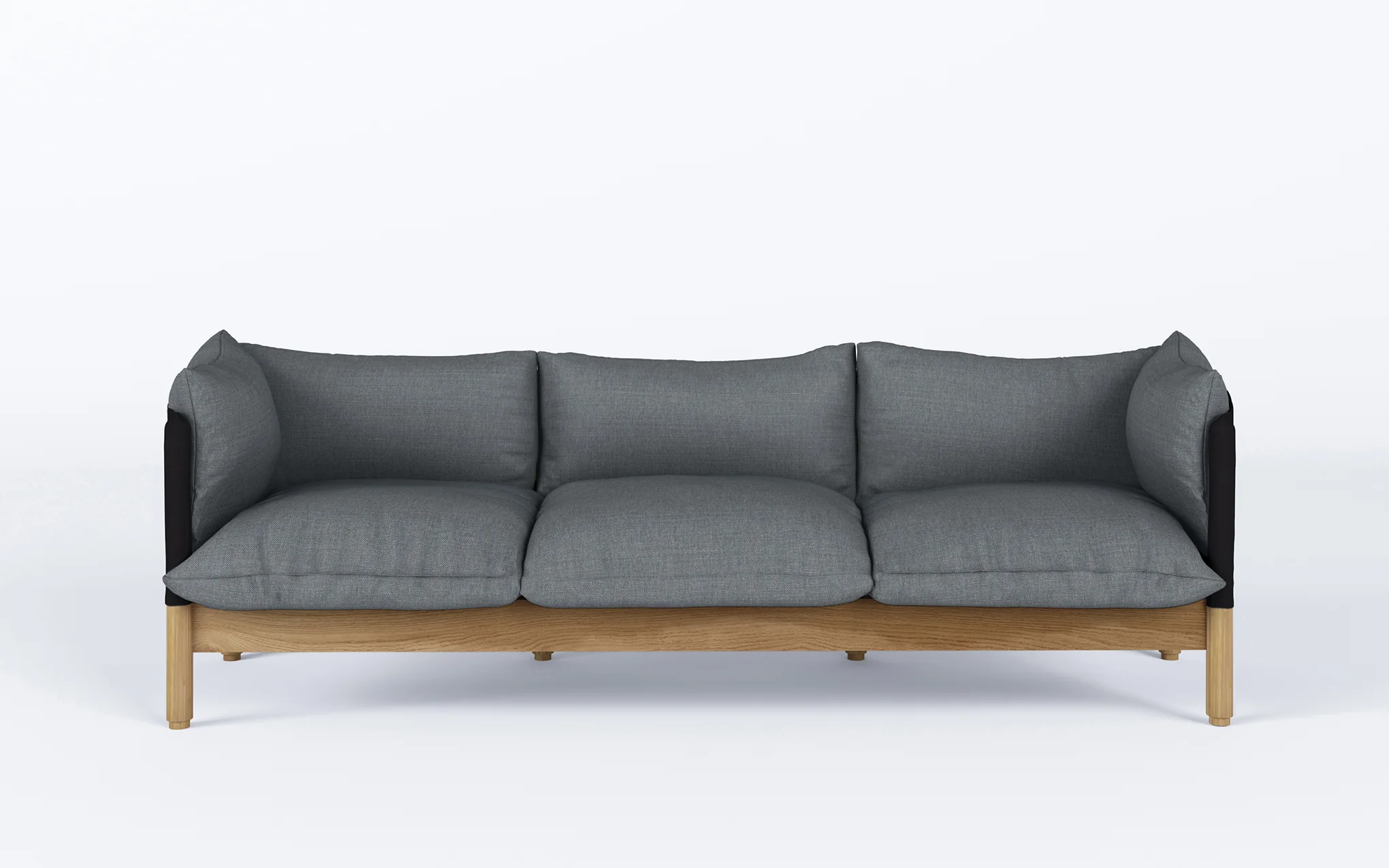 Tepee three seat sofa - oak, black sling - Image 29