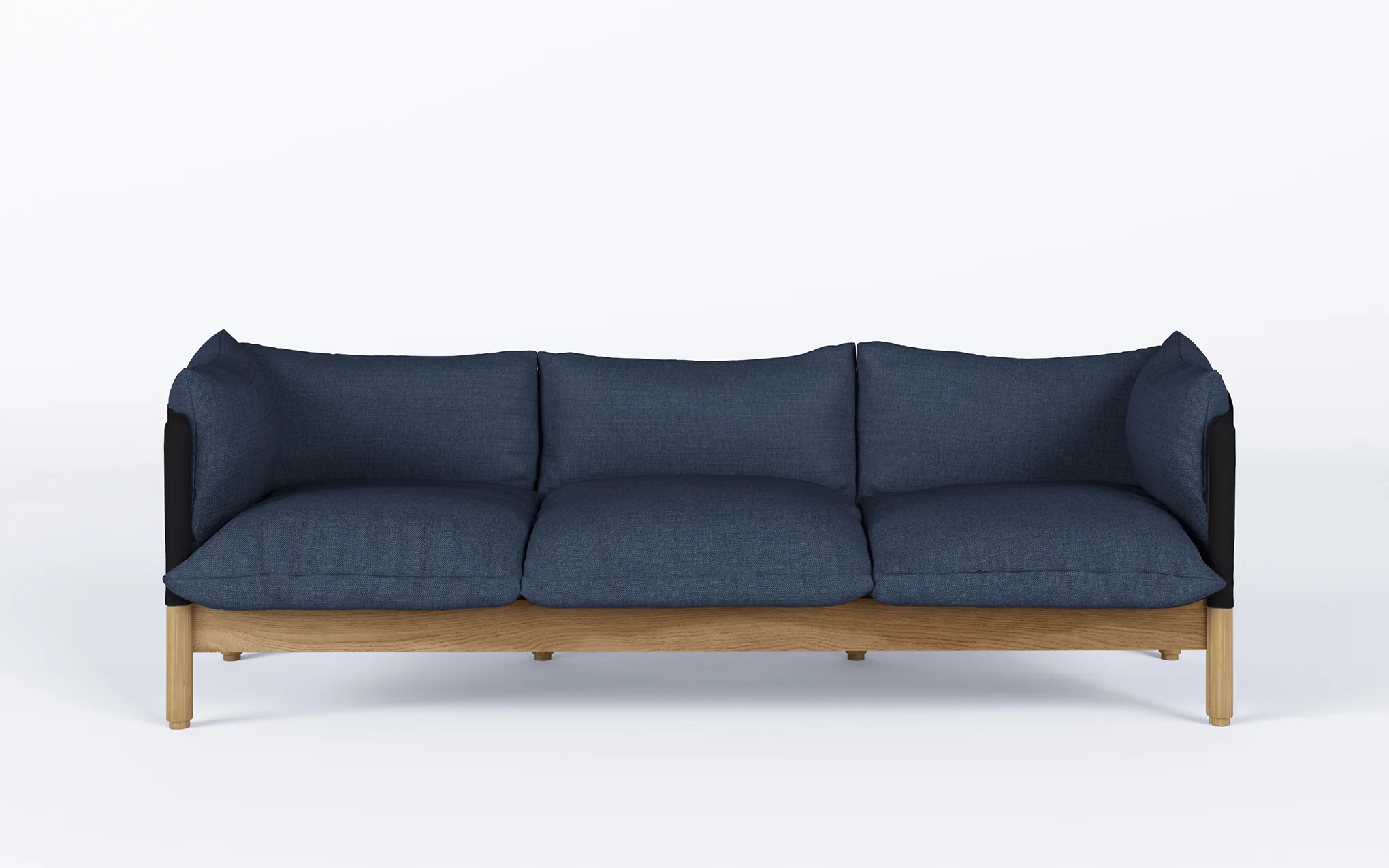 Tepee three seat sofa - oak, black sling - Image 30