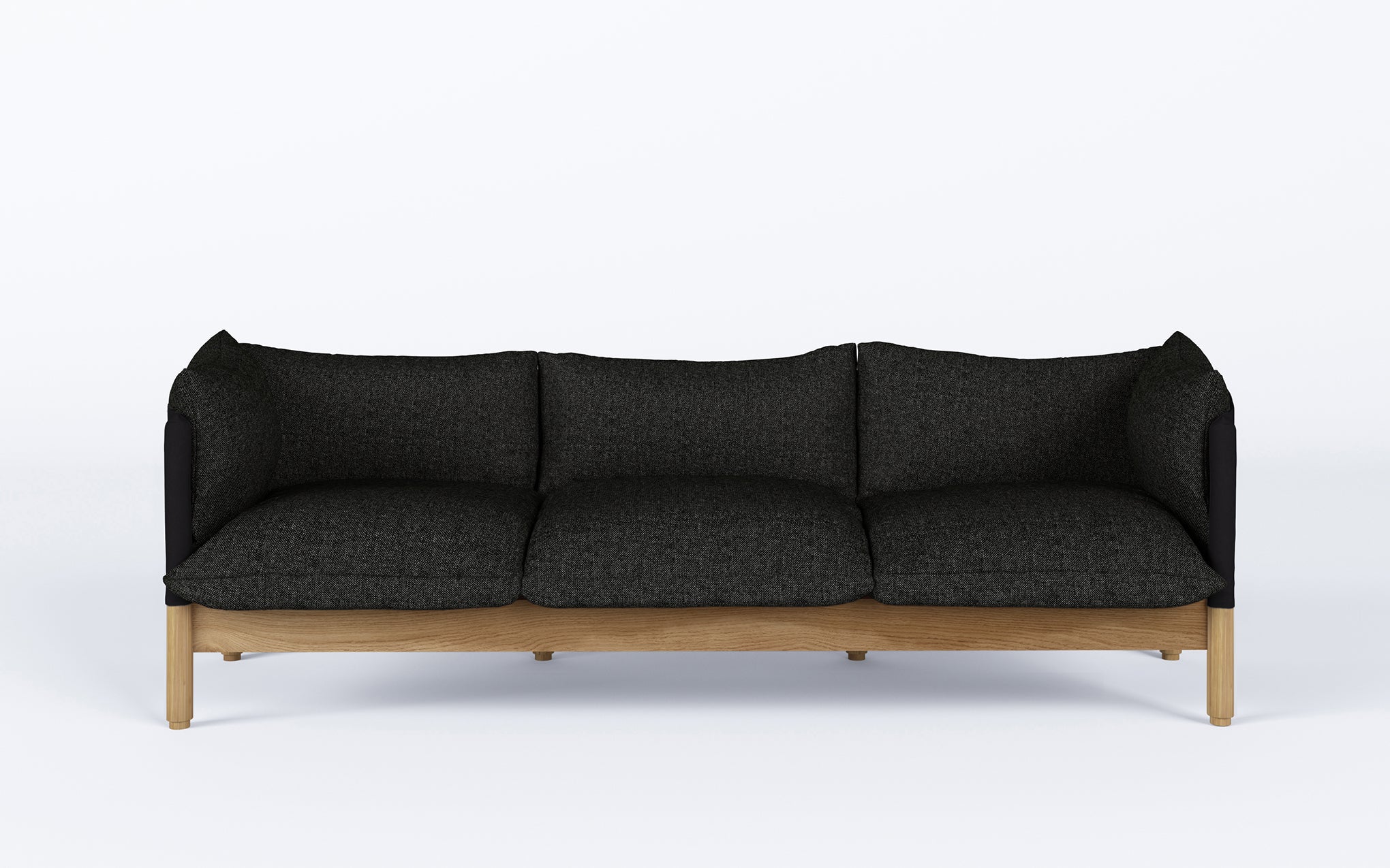 Tepee three seat sofa - oak, black sling - Image 31