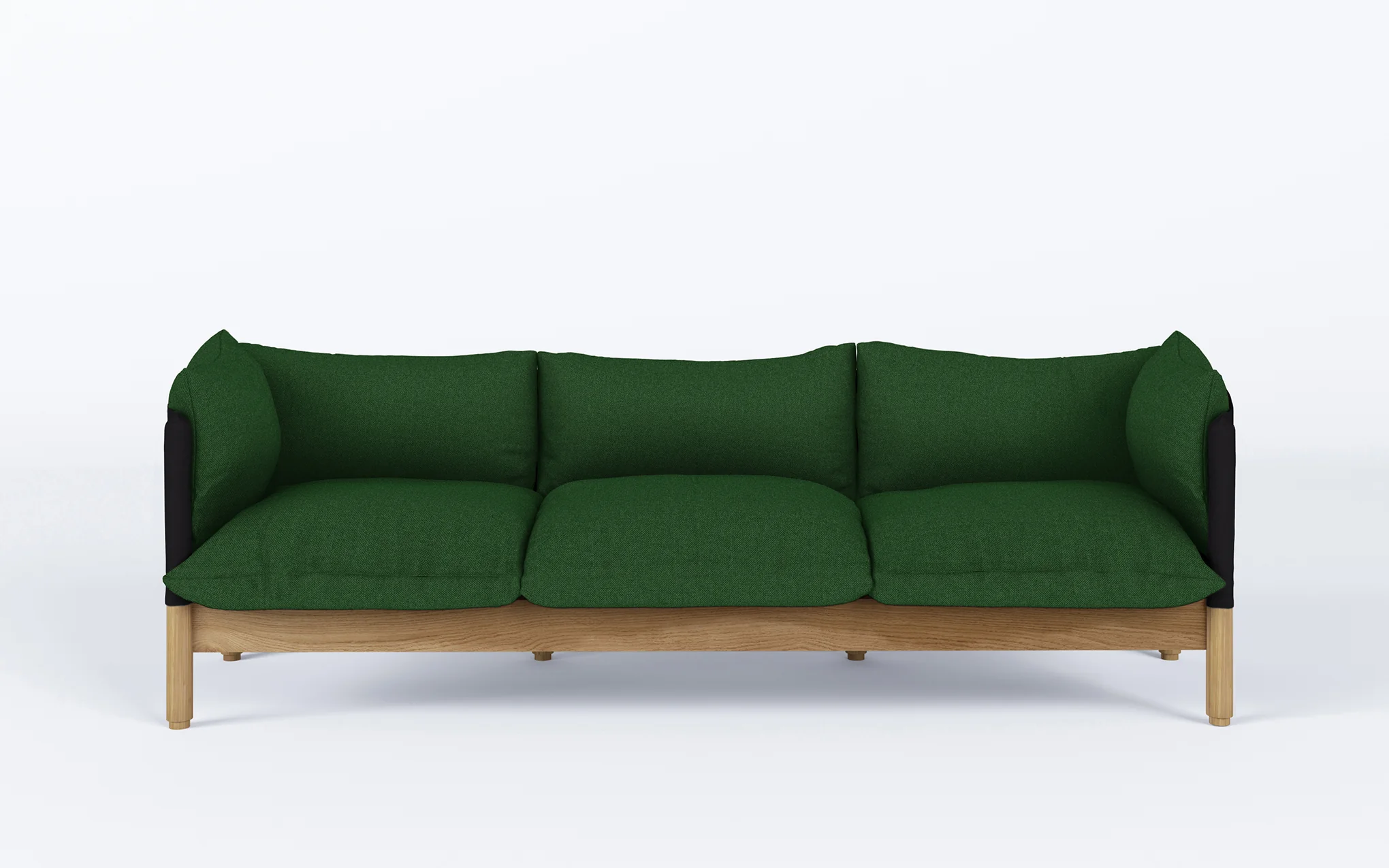 Tepee three seat sofa - oak, black sling - Image 32