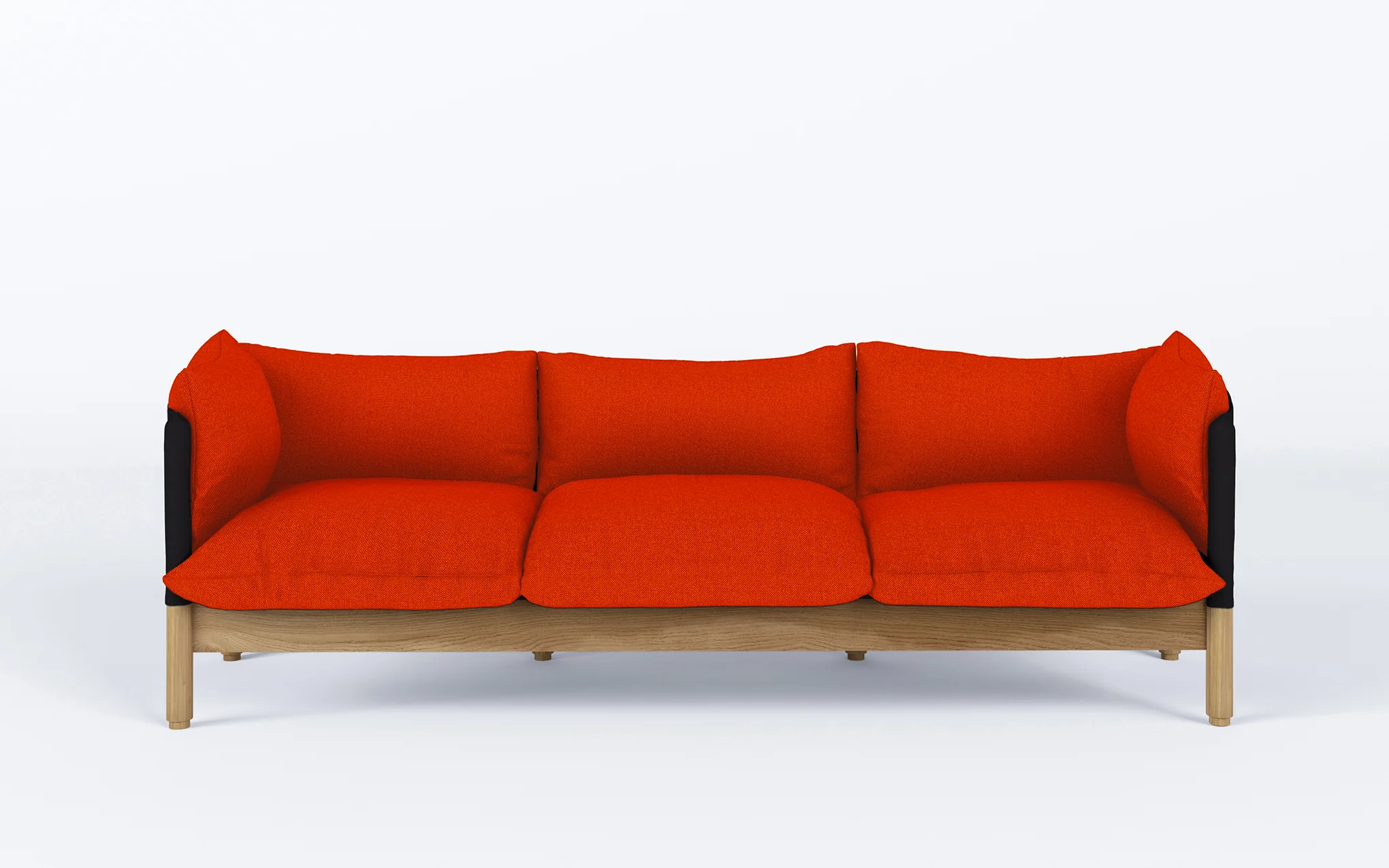Tepee three seat sofa - oak, black sling - Image 33