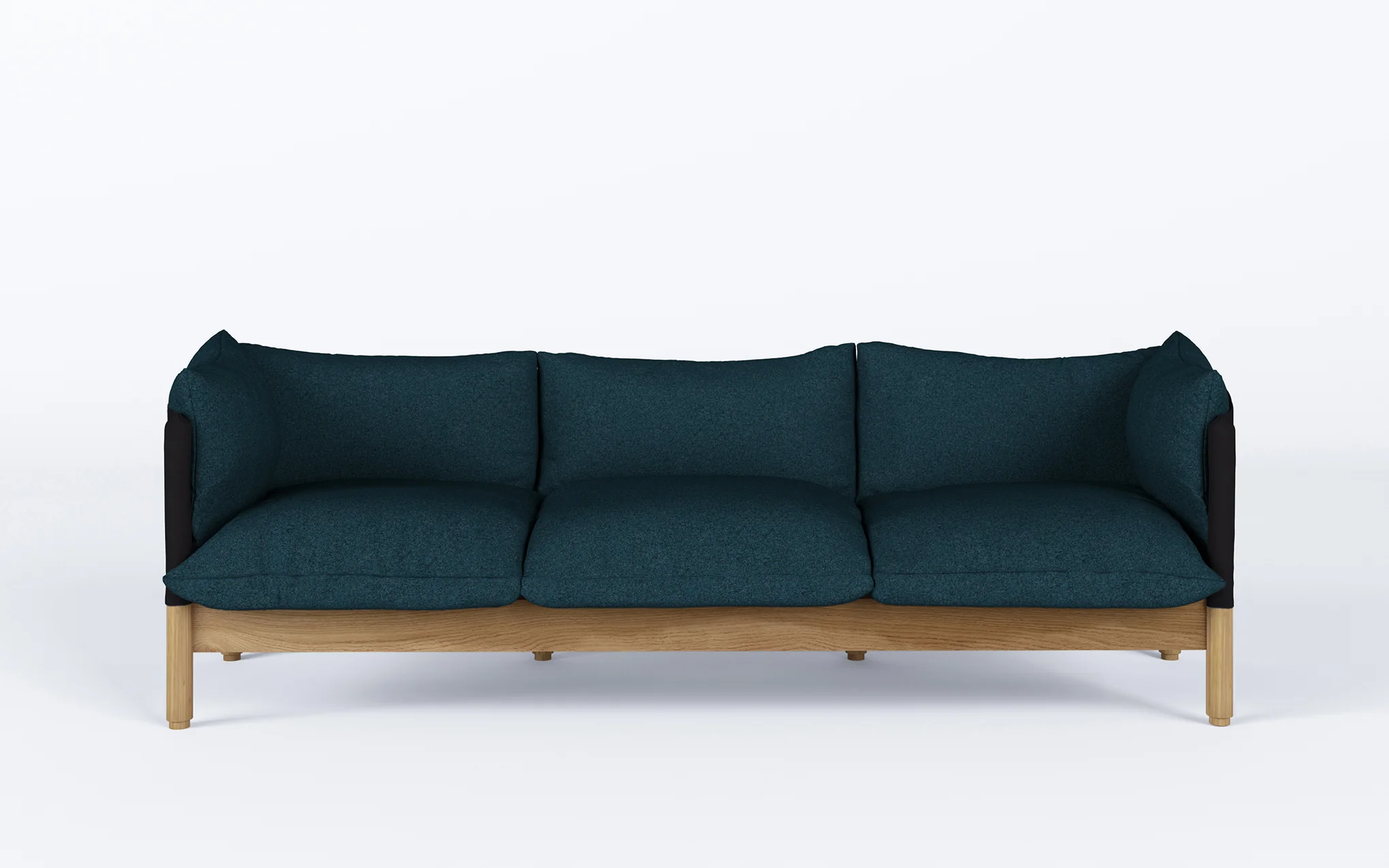 Tepee three seat sofa - oak, black sling - Image 34