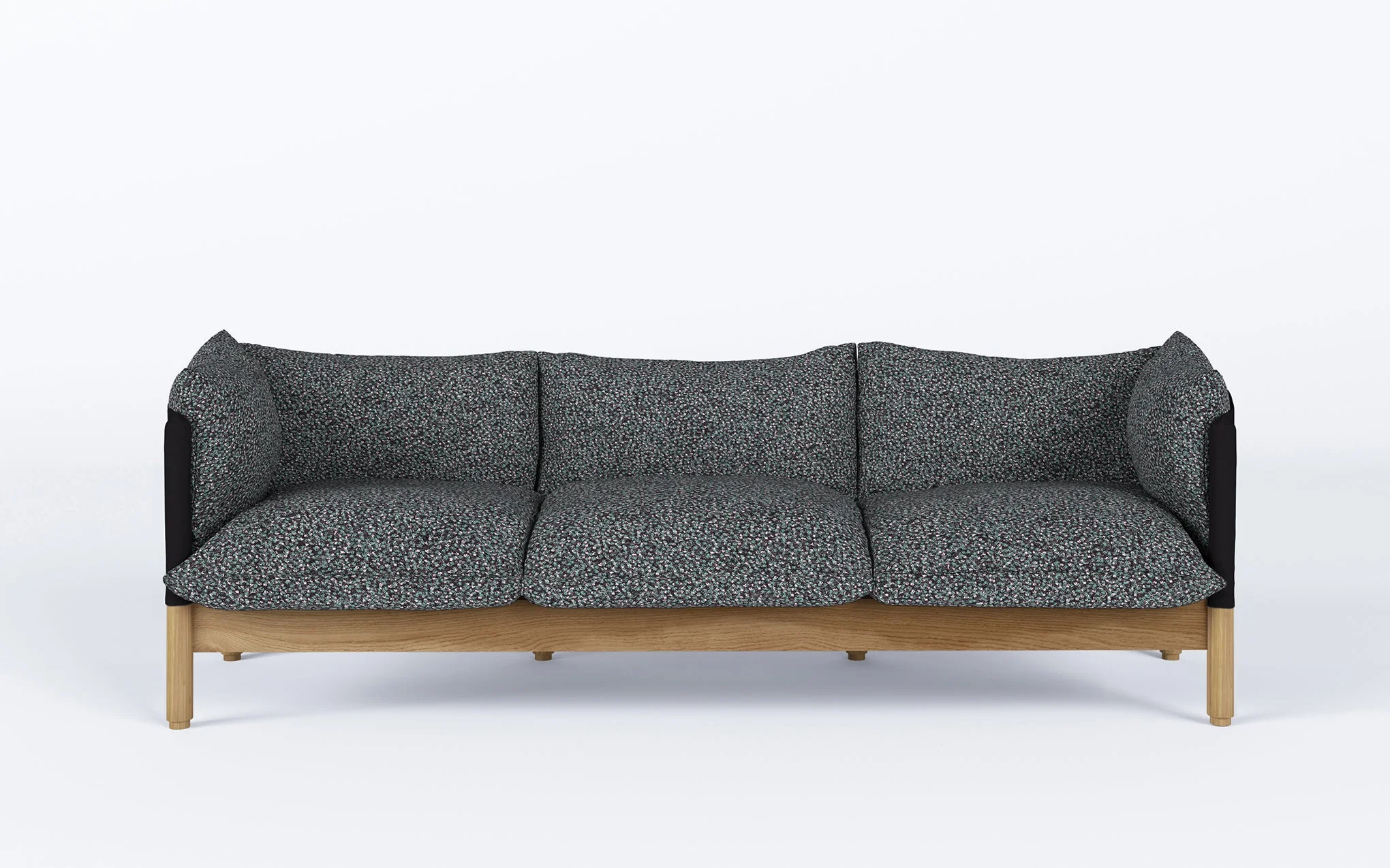 Tepee three seat sofa - oak, black sling - Image 35