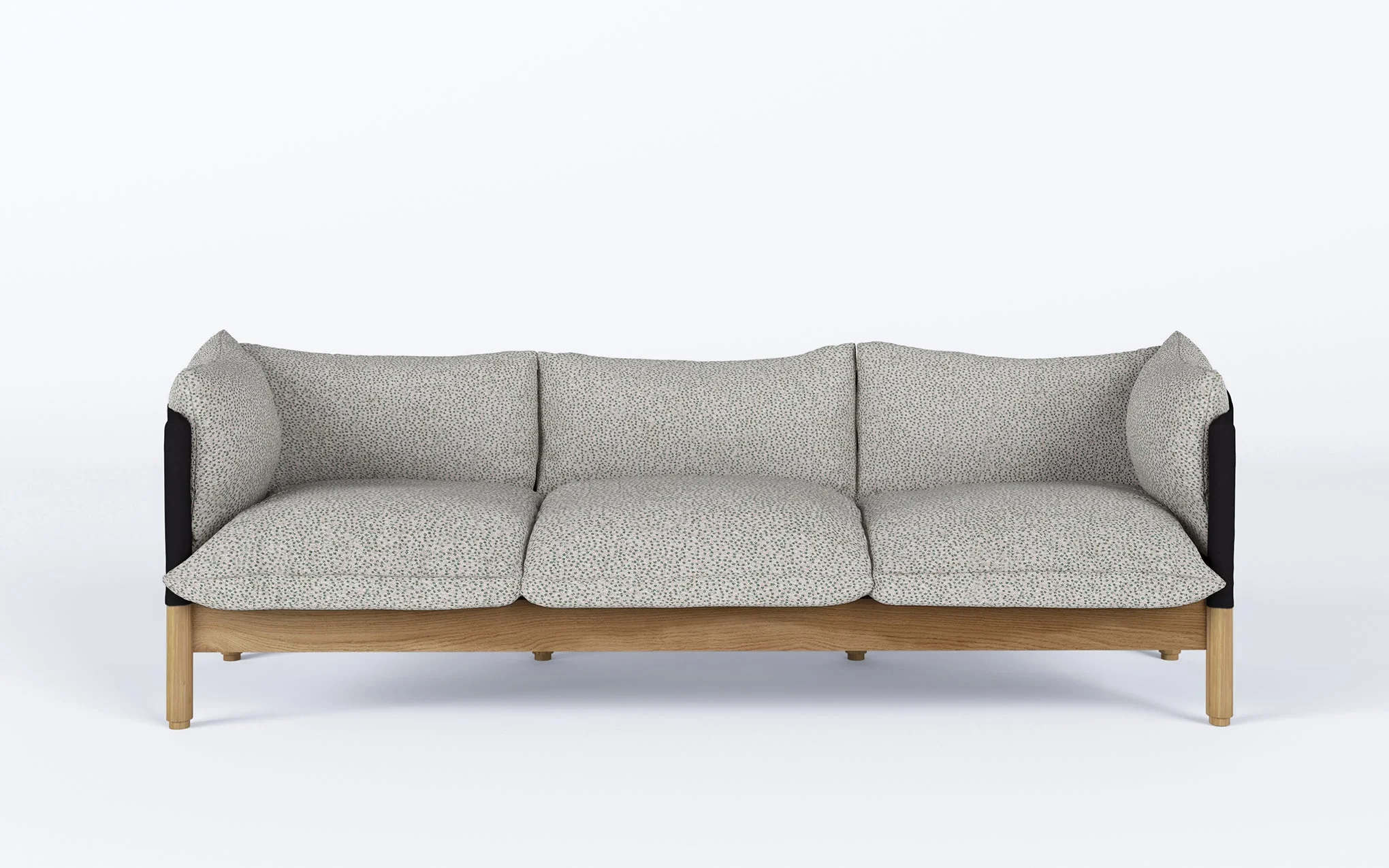 Tepee three seat sofa - oak, black sling - Image 37