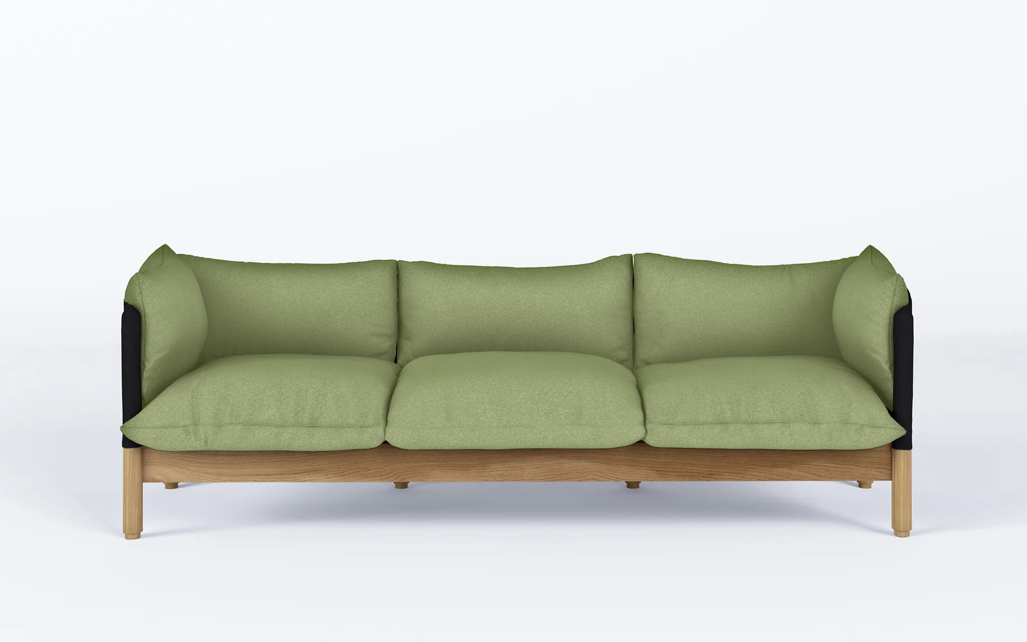 Tepee three seat sofa - oak, black sling - Image 38
