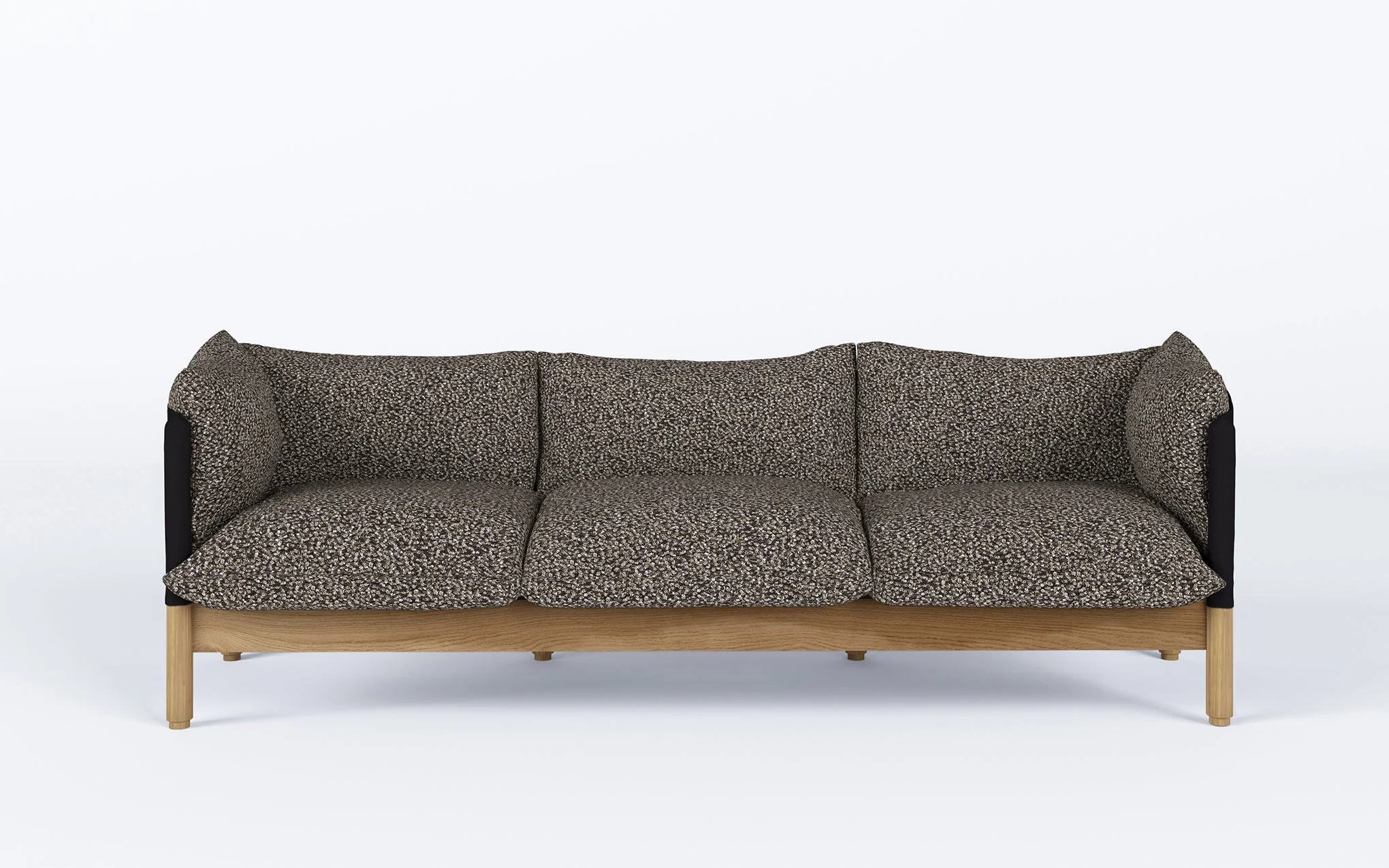 Tepee three seat sofa - oak, black sling - Image 39
