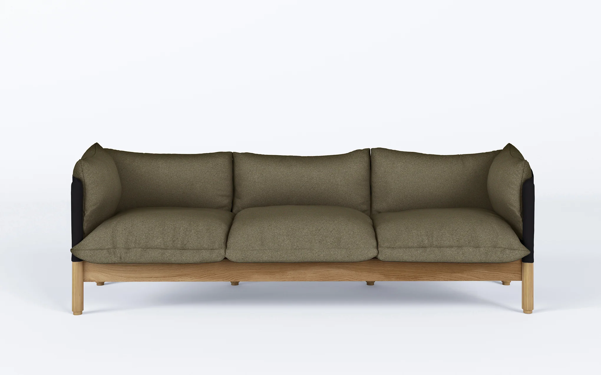 Tepee three seat sofa - oak, black sling - Image 40