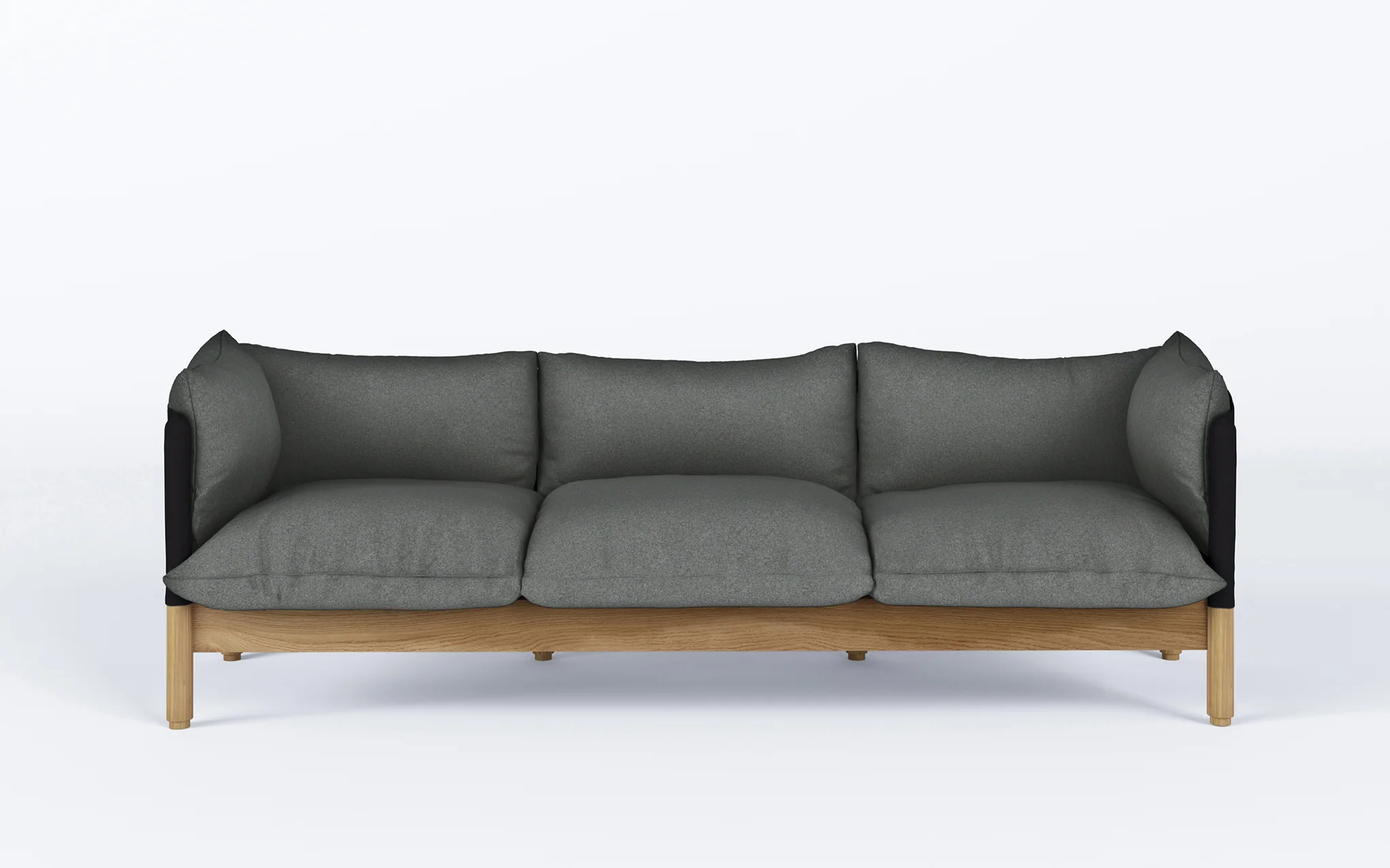 Tepee three seat sofa - oak, black sling - Image 42