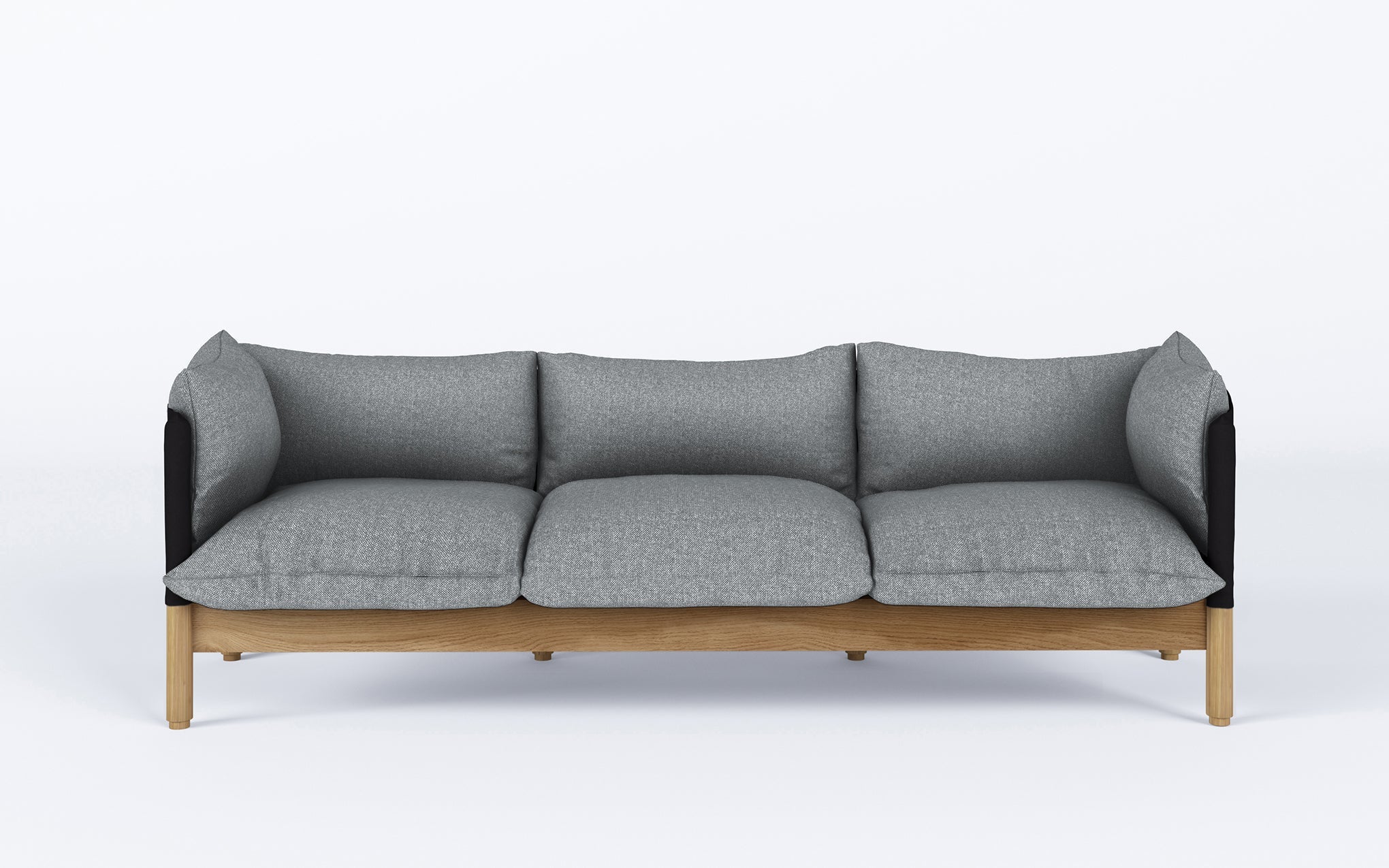 Tepee three seat sofa - oak, black sling - Image 43