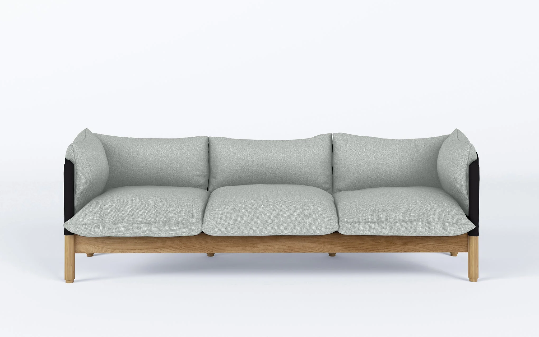 Tepee three seat sofa - oak, black sling - Image 45