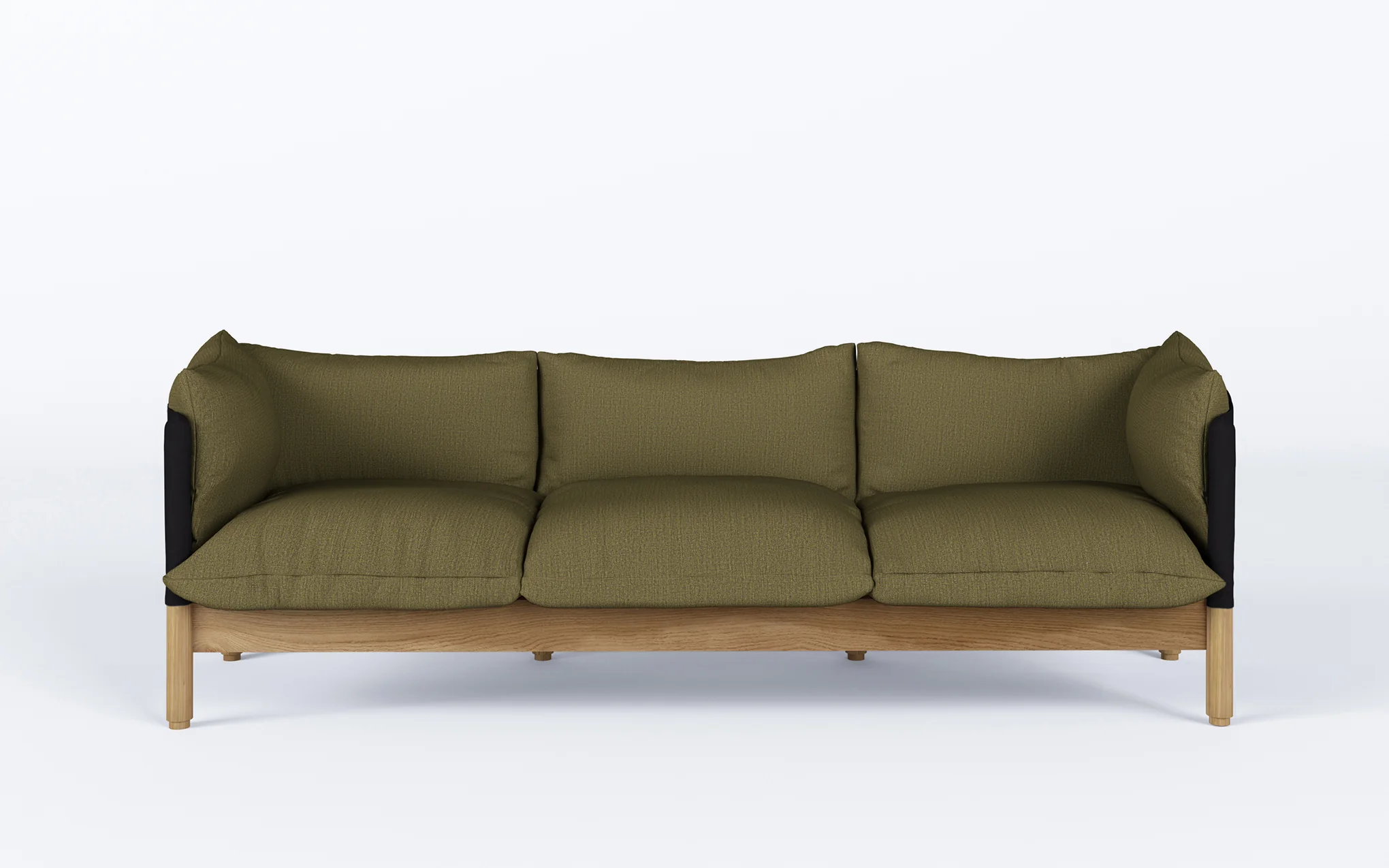 Tepee three seat sofa - oak, black sling - Image 46