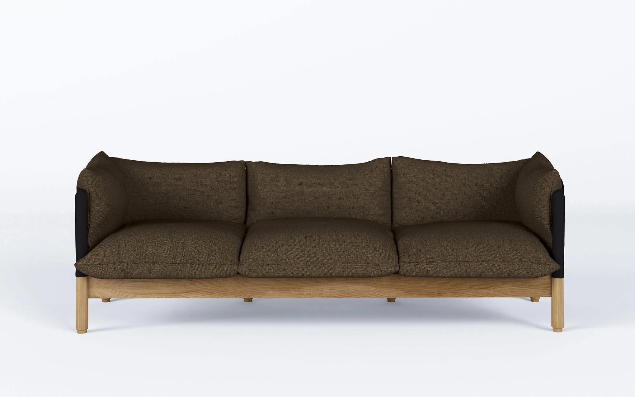 Tepee three seat sofa - oak, black sling - Image 47