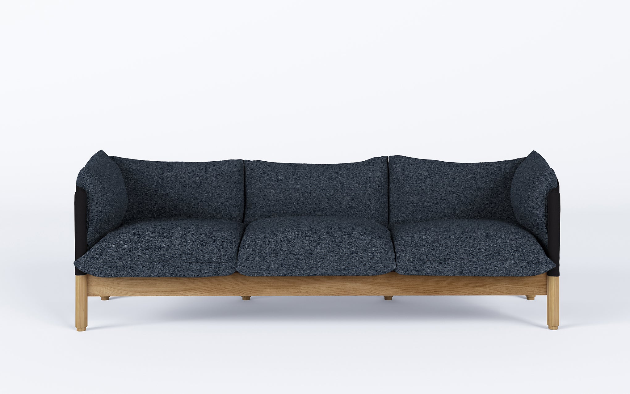 Tepee three seat sofa - oak, black sling - Image 48