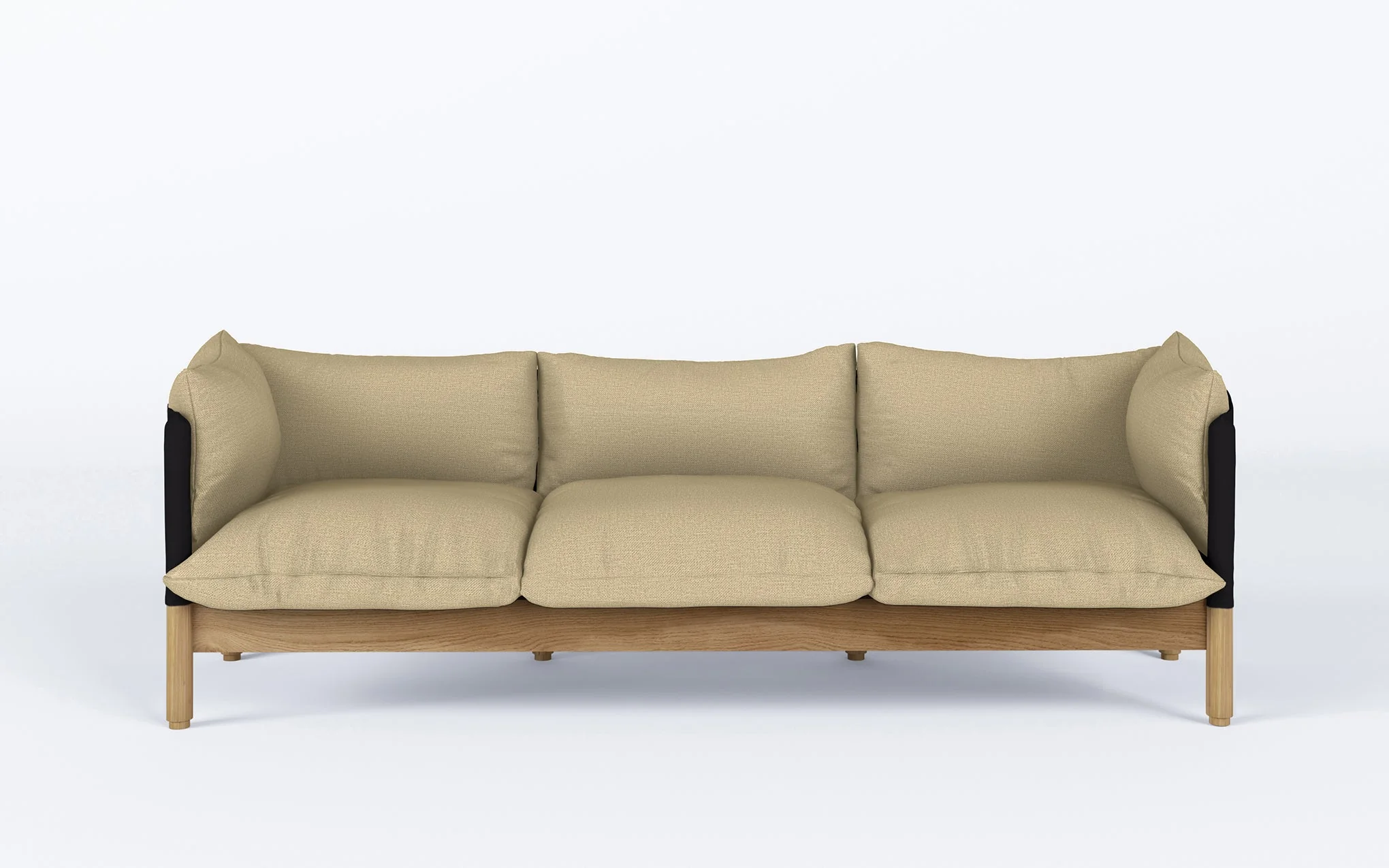 Tepee three seat sofa - oak, black sling - Image 49