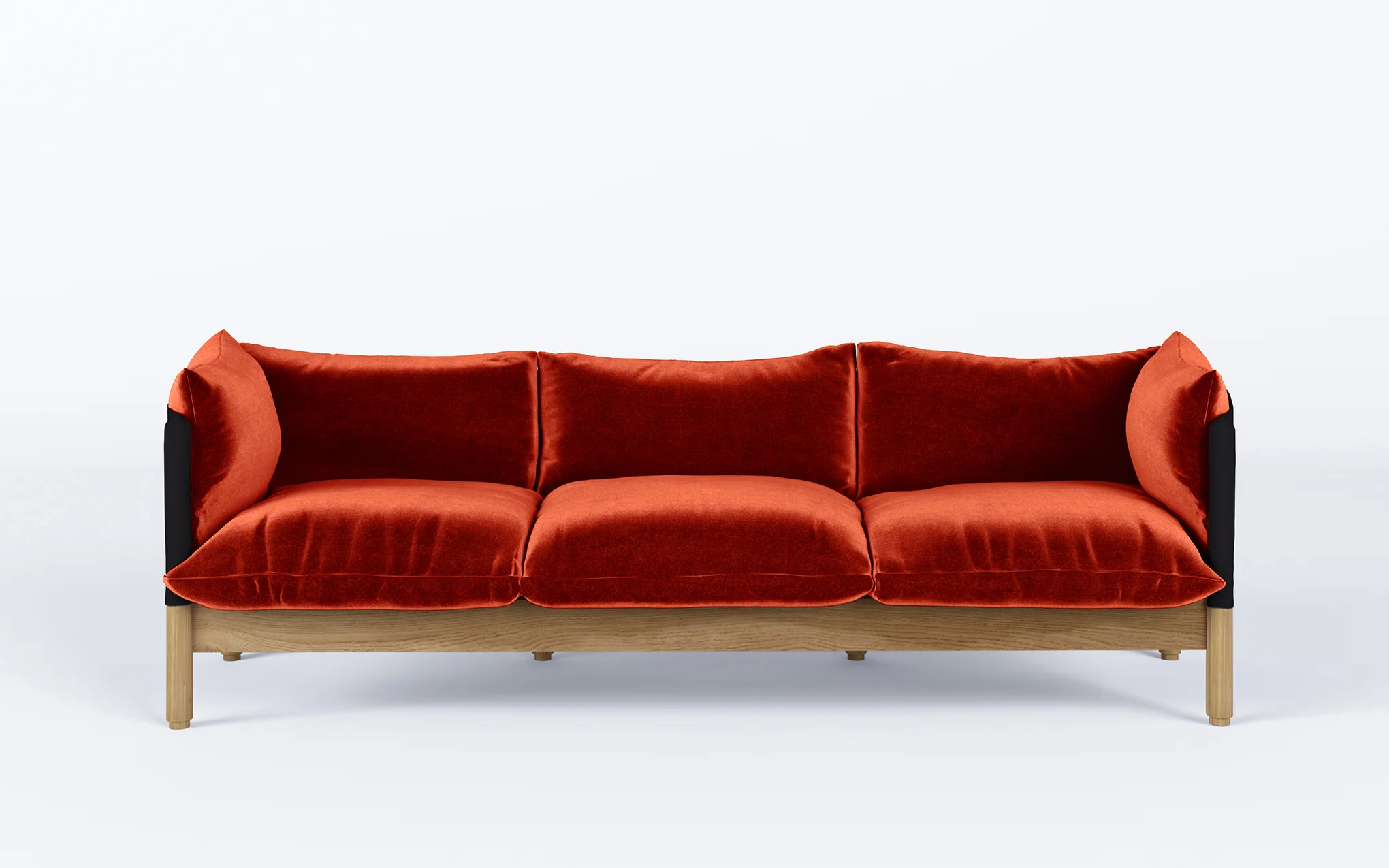 Tepee three seat sofa - oak, black sling - Image 5
