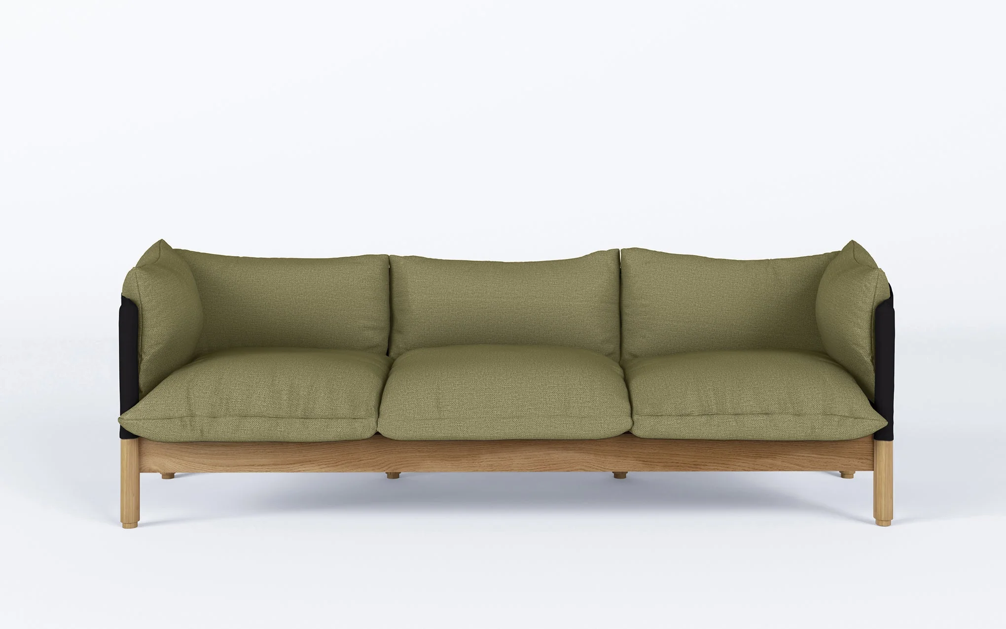 Tepee three seat sofa - oak, black sling - Image 51