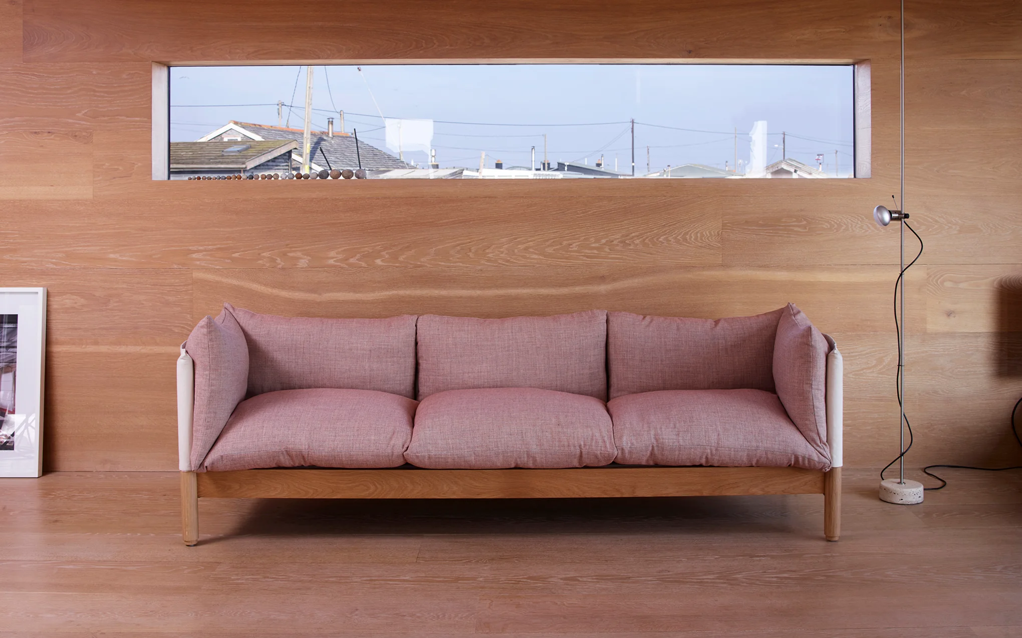 Tepee three seat sofa - oak, black sling - Image 52