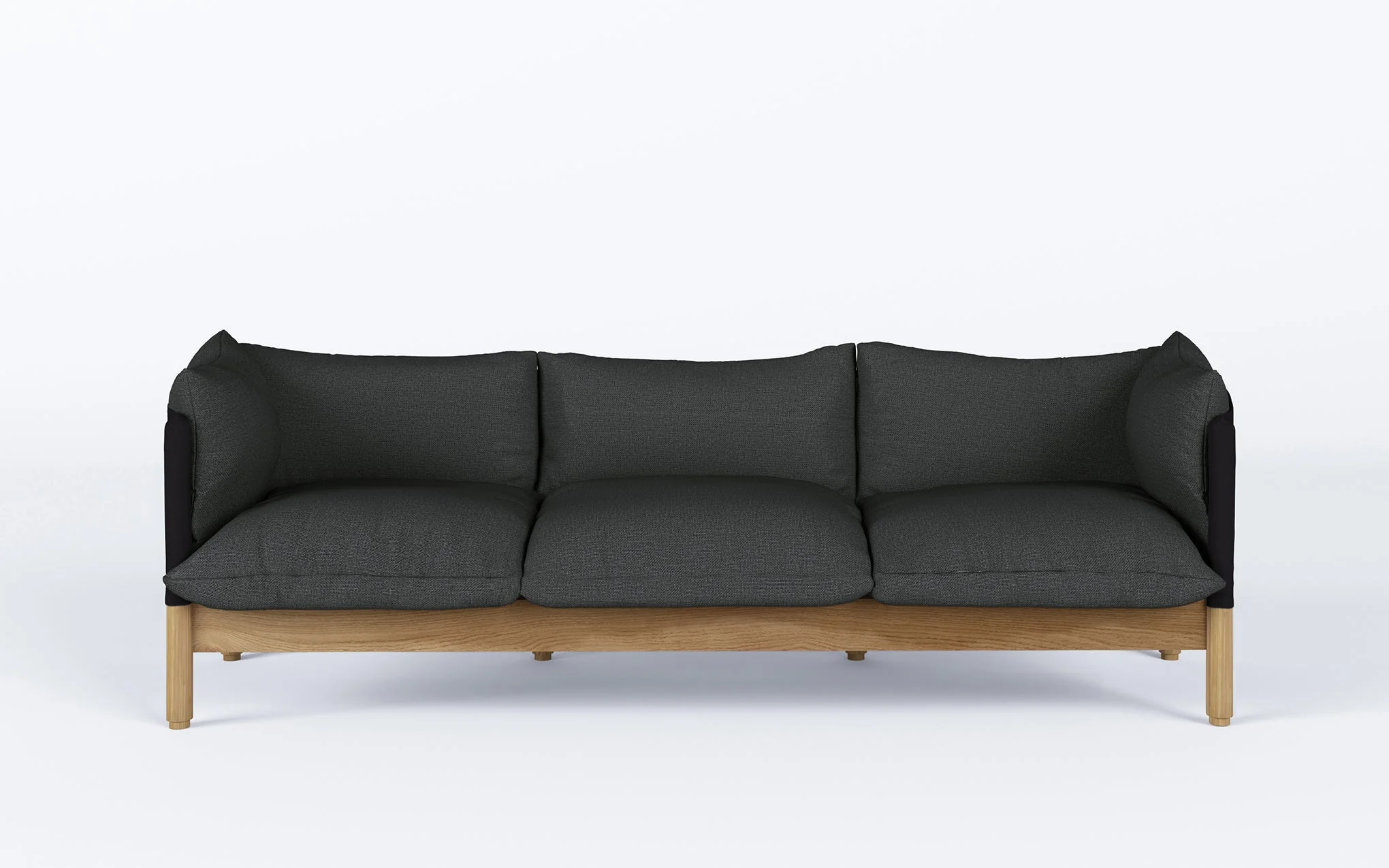 Tepee three seat sofa - oak, black sling - Image 53