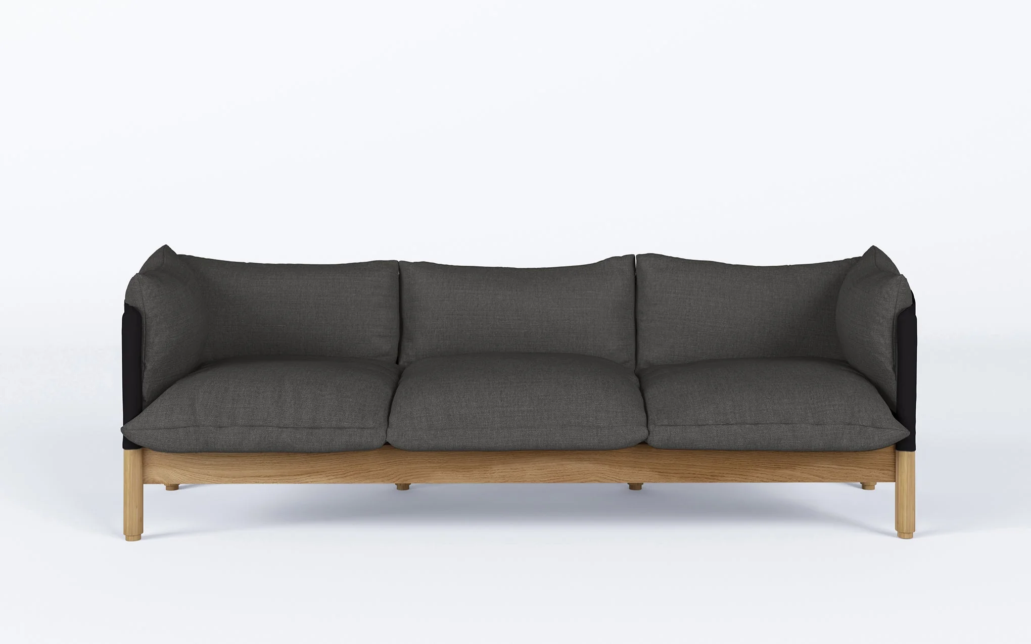 Tepee three seat sofa - oak, black sling - Image 55