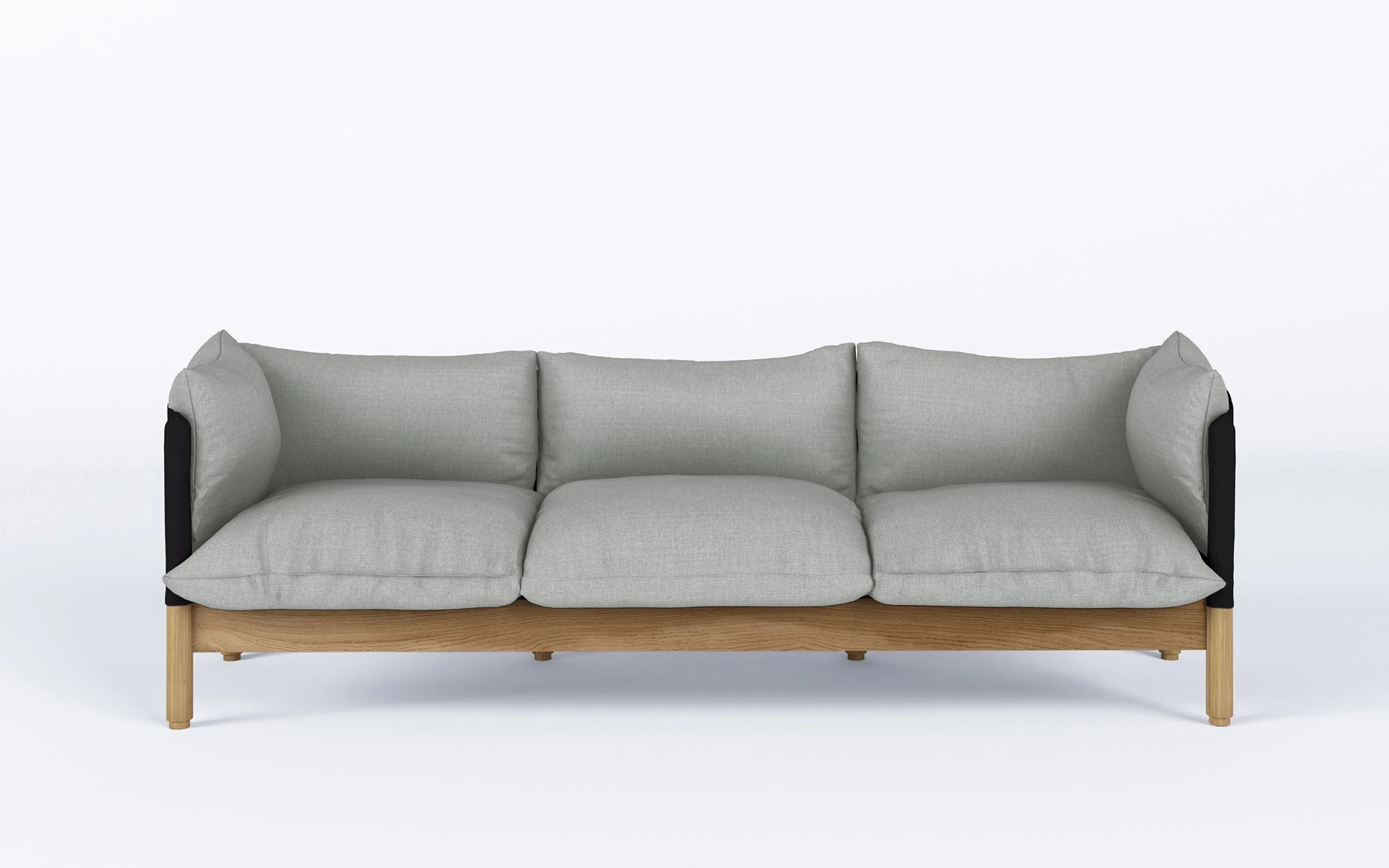 Tepee three seat sofa - oak, black sling - Image 57