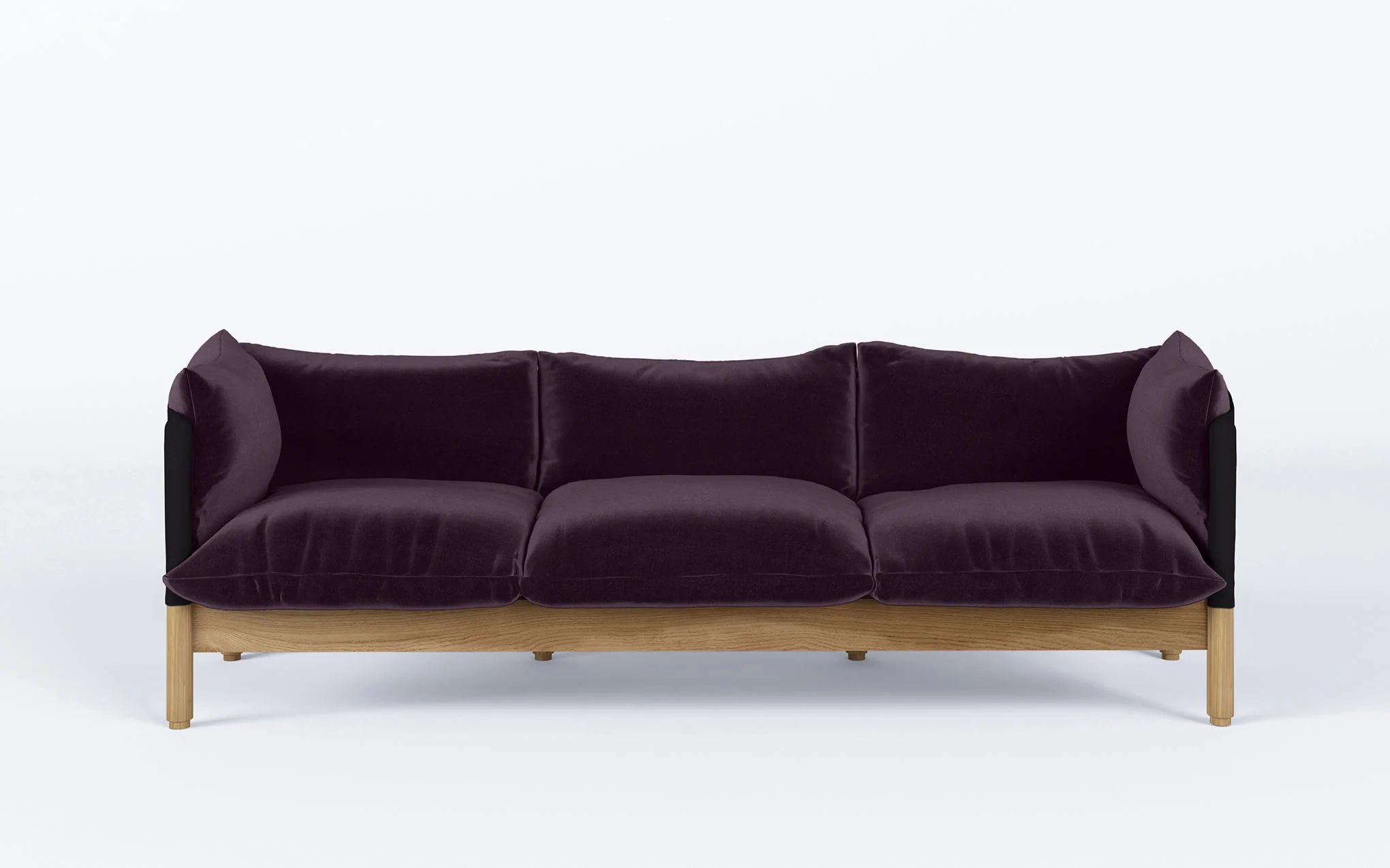 Tepee three seat sofa - oak, black sling - Image 60