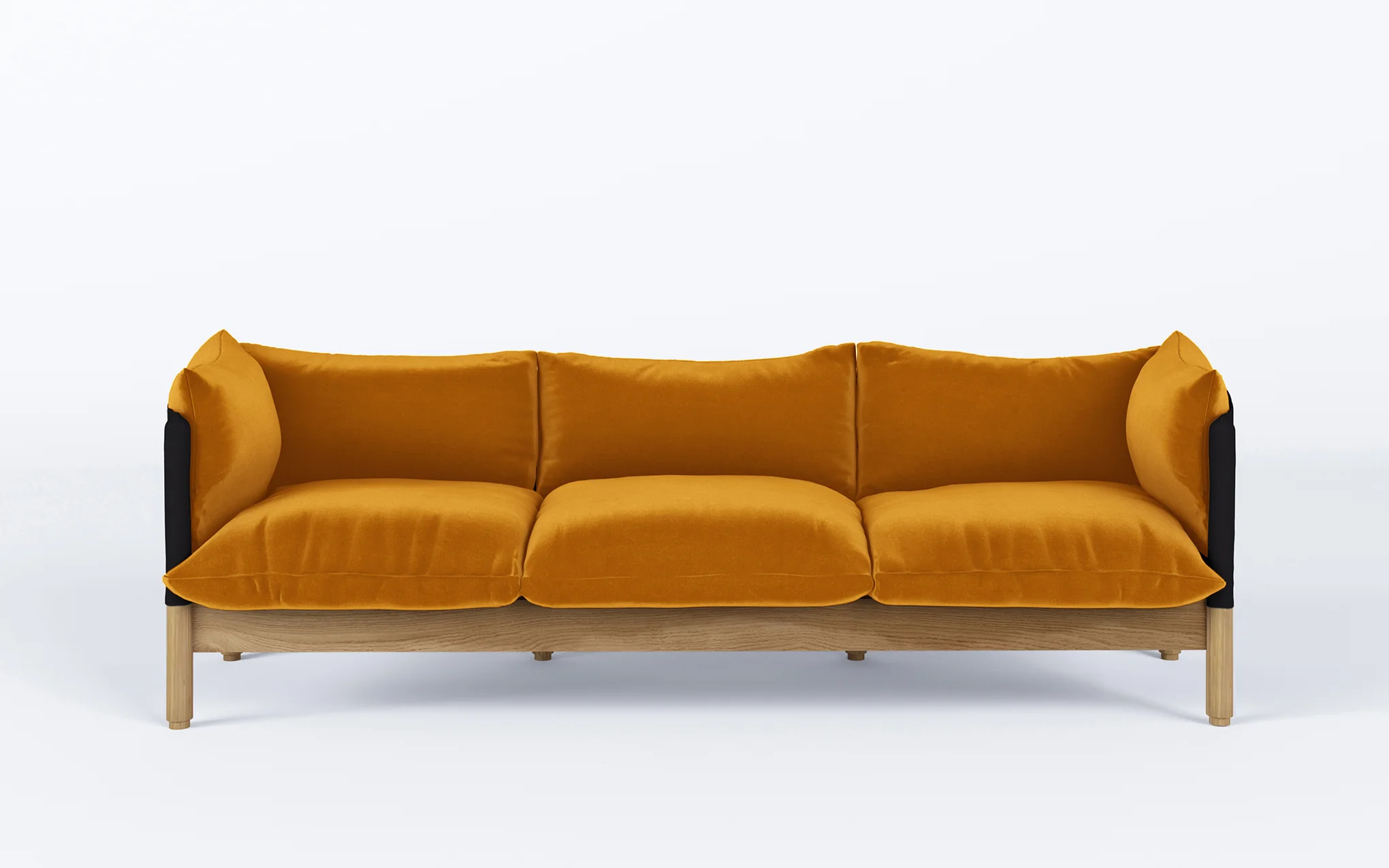 Tepee three seat sofa - oak, black sling - Image 7