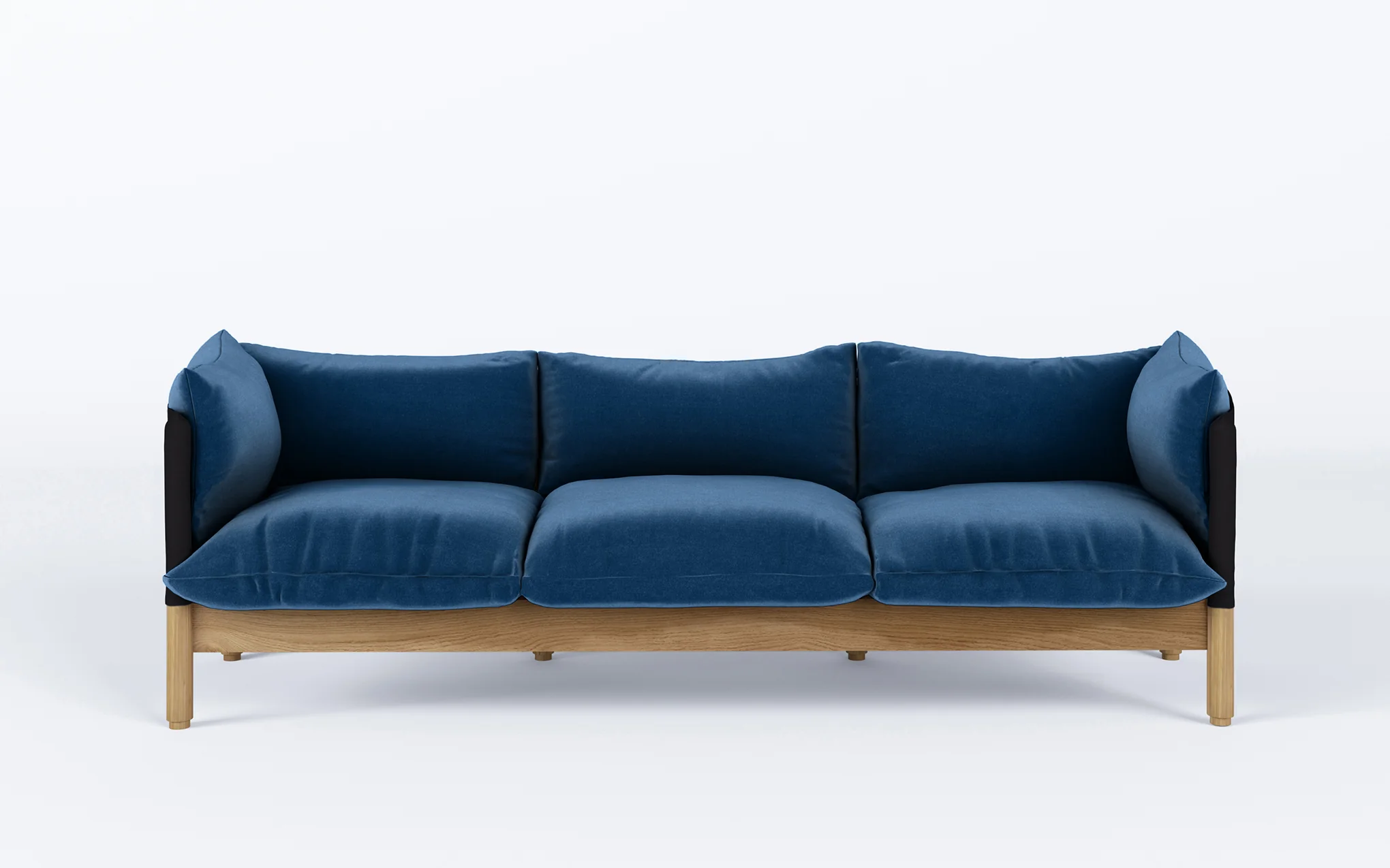Tepee three seat sofa - oak, black sling - Image 8